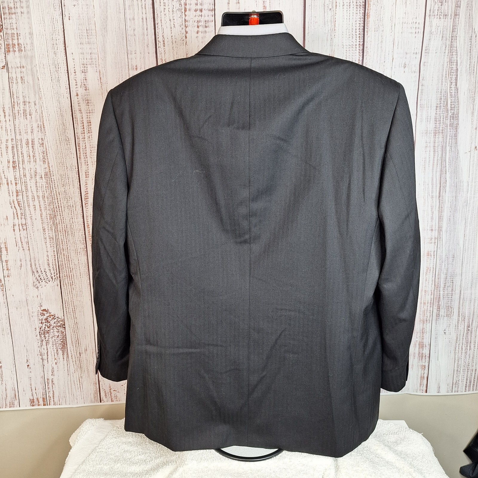 Burt Pullitzer Jacket Blazer Mens 48R 3 Button Ventless Black Wool Blend