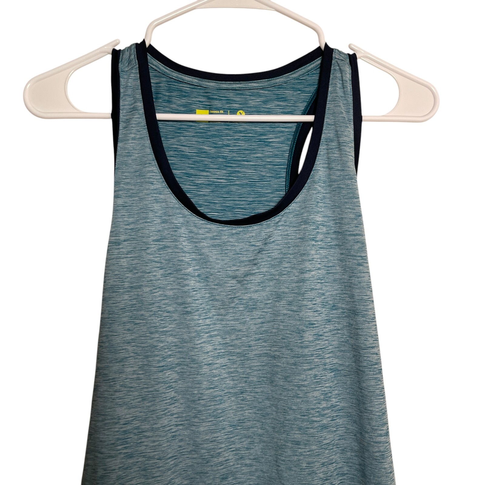 Xersion Tank Top Women’s Large Blue Ruched Sleeveless Athletic Active Casual