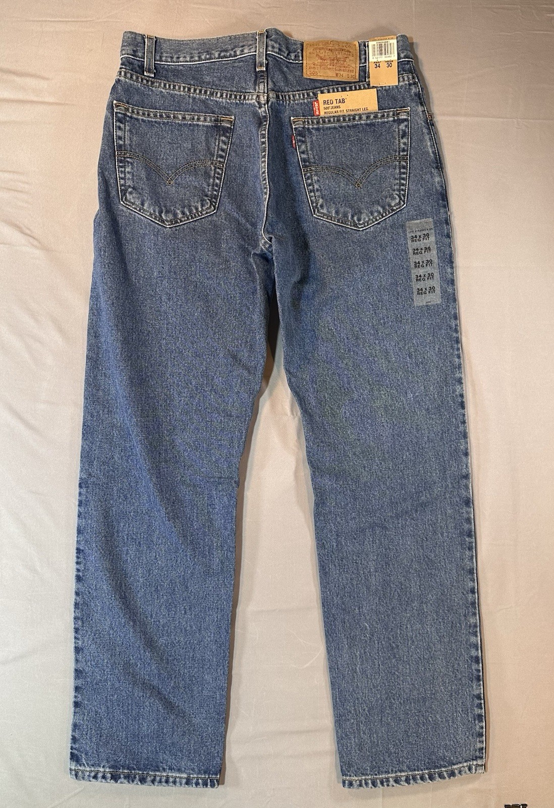 Vintage Levi’s 505 Jeans Red Tab 2000 34×30 Regular Fit Straight Leg Dead Stock