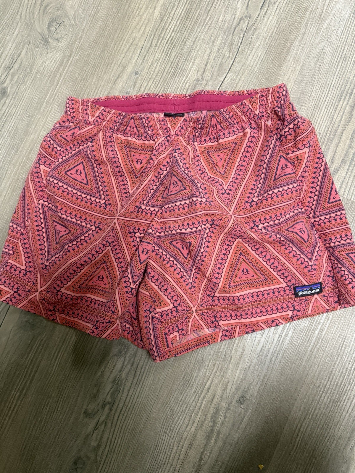 Patagonia Women’s Athletic Shorts S Pink Purple Geometric Elastic Stretch