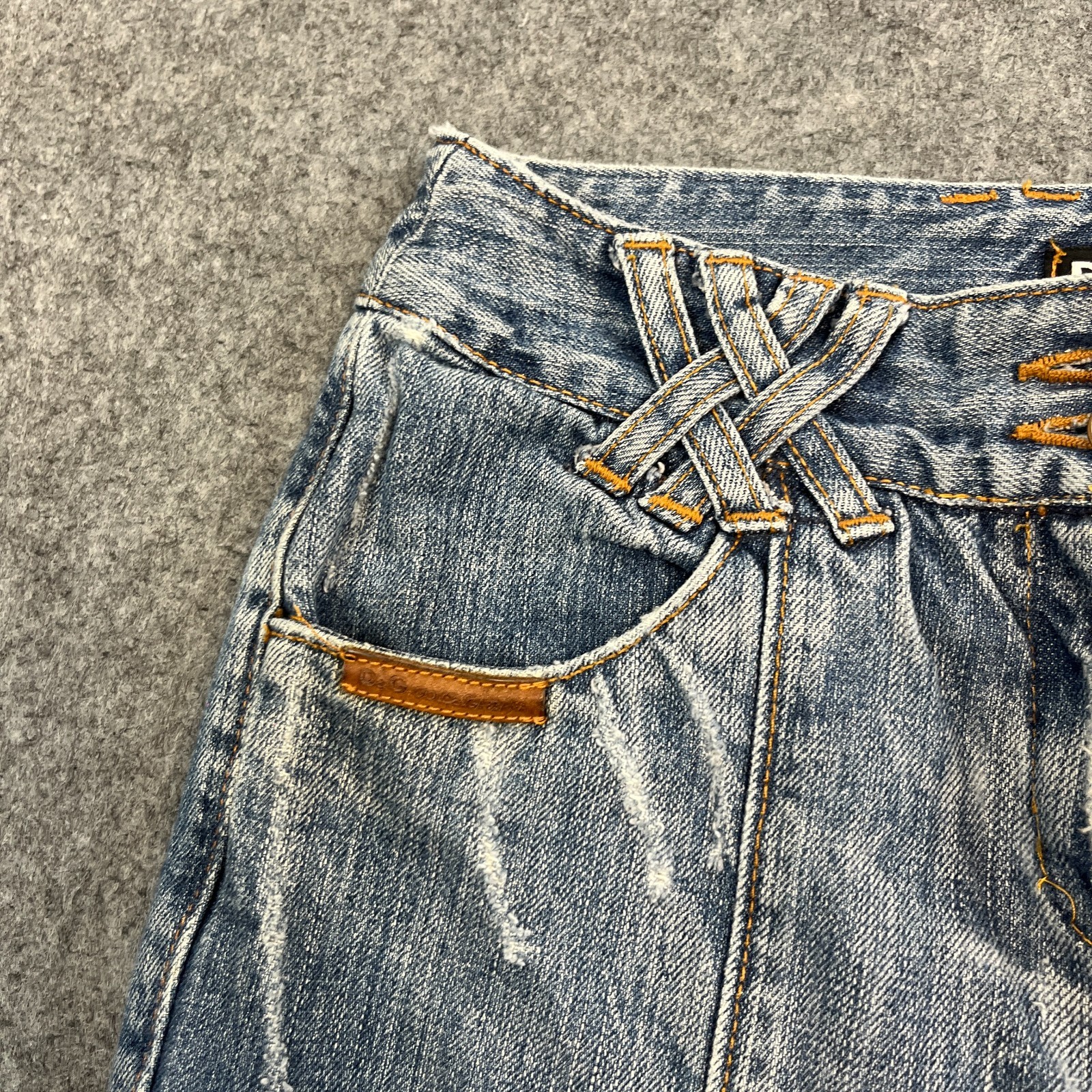 D&G Womens Jeans Bootcut Flare 24 32 UK 6 Low Rise Panel Vintage Italian Y2K 00s