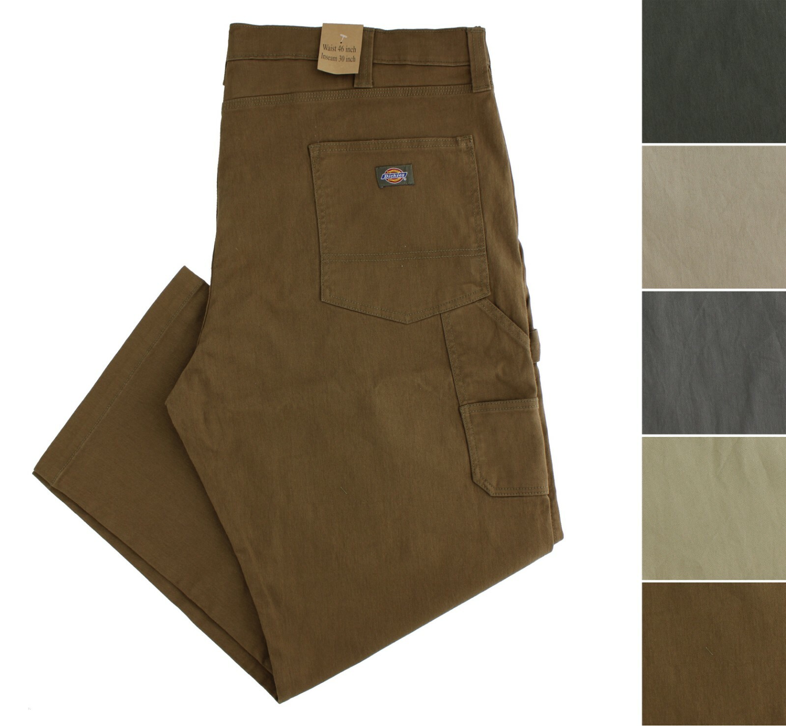 Dickies Men’s Carpenter Pants Relaxed Fit Denim Canvas 7-Pocket Straight Leg