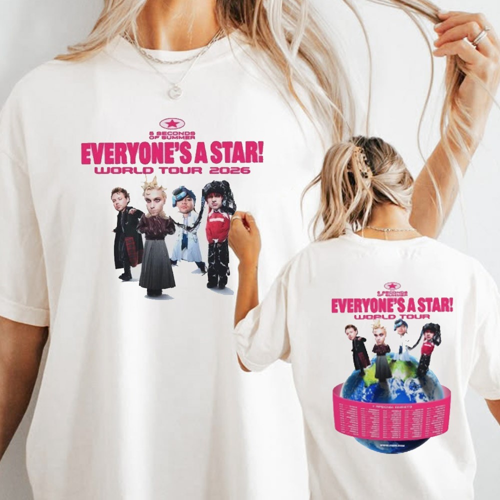 5 Seconds of Summer Tour Shirt 2026, 5 SOS Everyone’s A Star Tour Tee for Fans