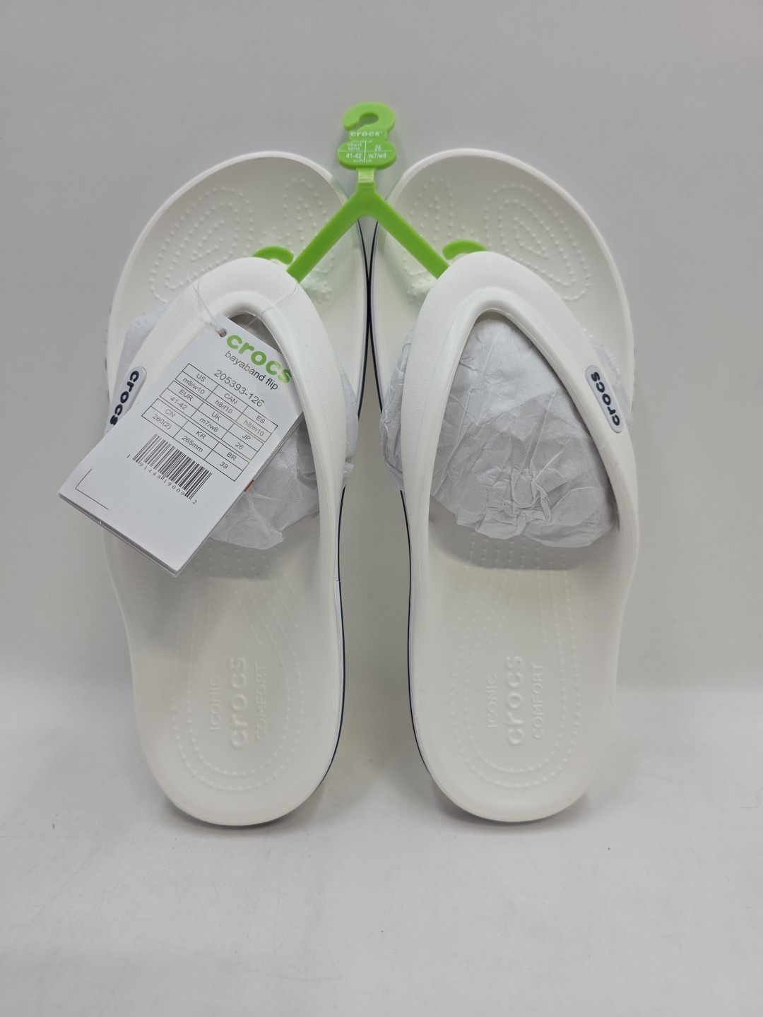 Crocs Bayaband Flip White/Blue Men 8 / Women 10