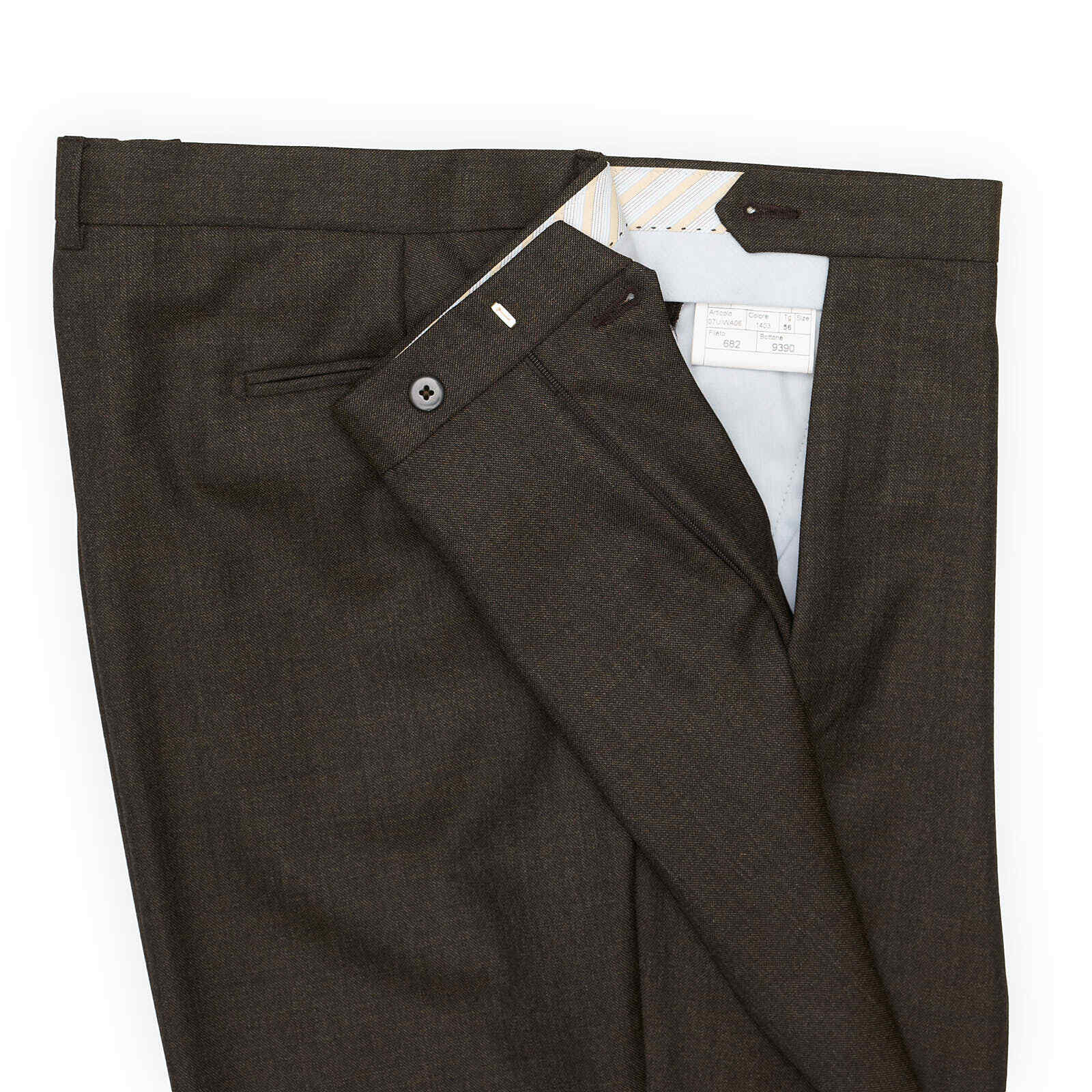 VANNUCCI Milano Brown Virgin Wool Super 100’s Suit EU 58 NEW US 46