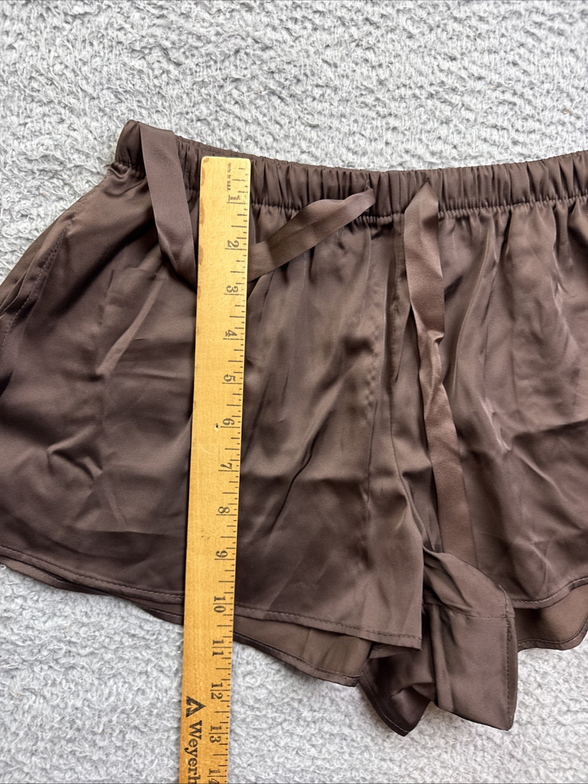 Auden Womens XS Brown Satin Pajama Shorts