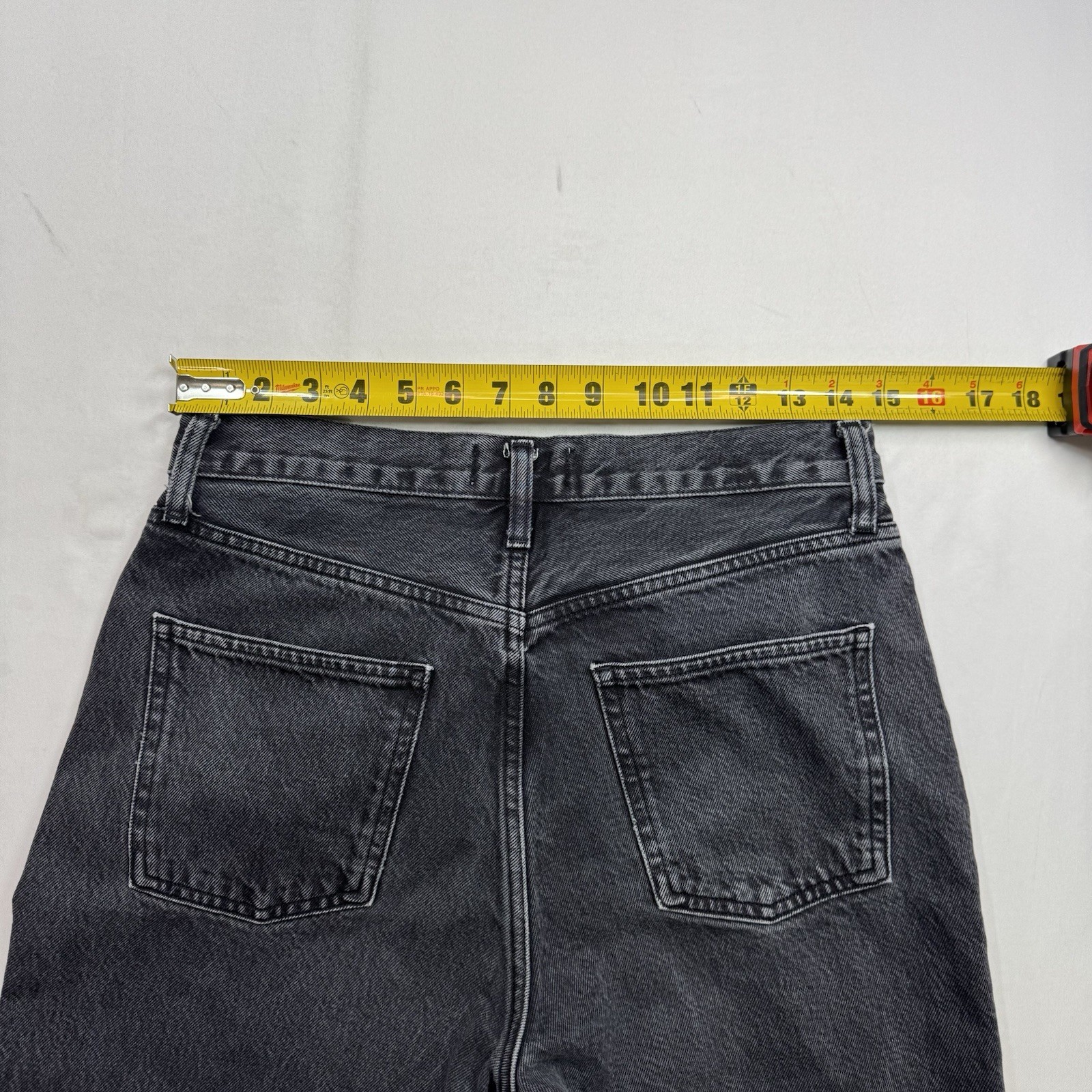 AGOLDE 90’s High Rise Straight Black Button Zip Fly Jeans Actual Fit 29×29 inchs