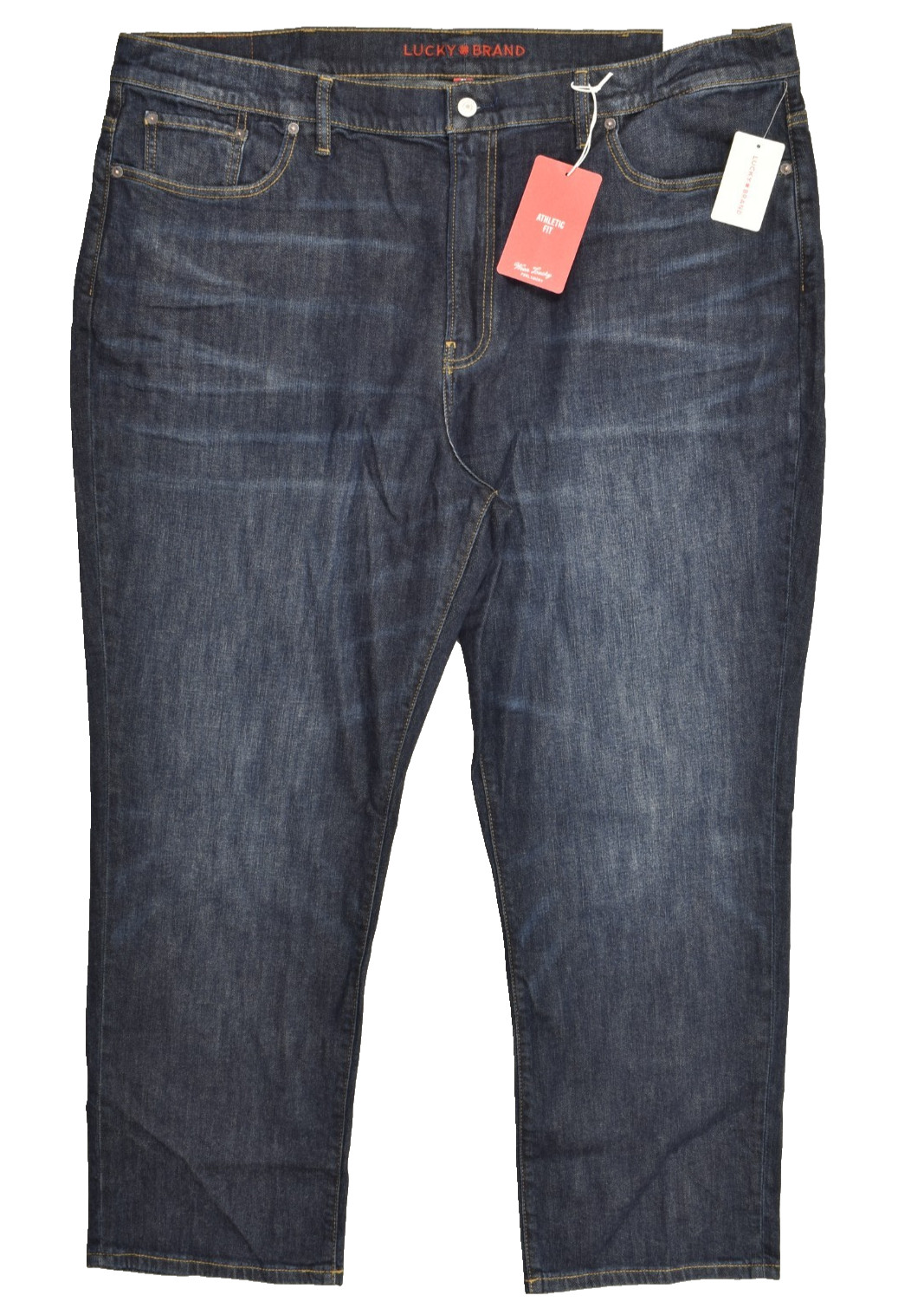 Lucky Brand Men’s Athletic Straight Barite Blue Denim Jeans Stretch 46×30 NEW