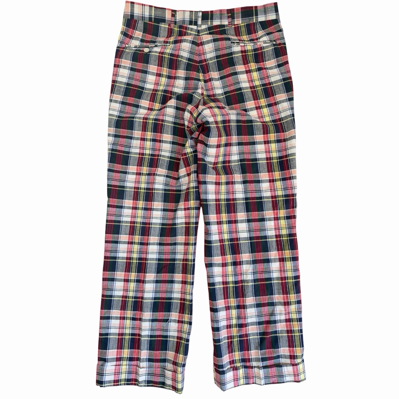 VTG Brooks Brothers Indian Madras Plaid Cotton Preppy Ivy Pants Men’s 34×27.5