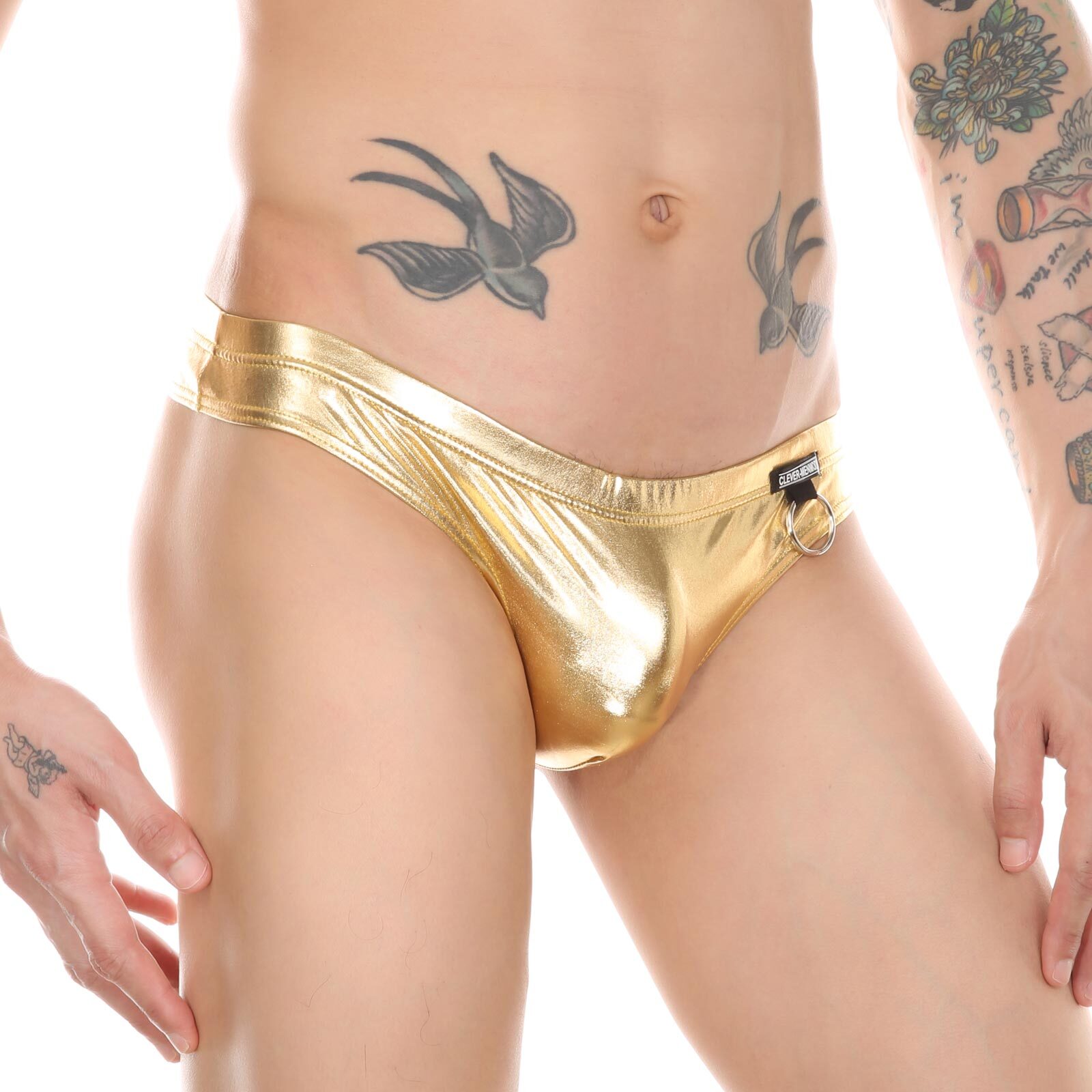 Men Wet Look Briefs Thong G string Sexy Faux Leather Underpants Underwear