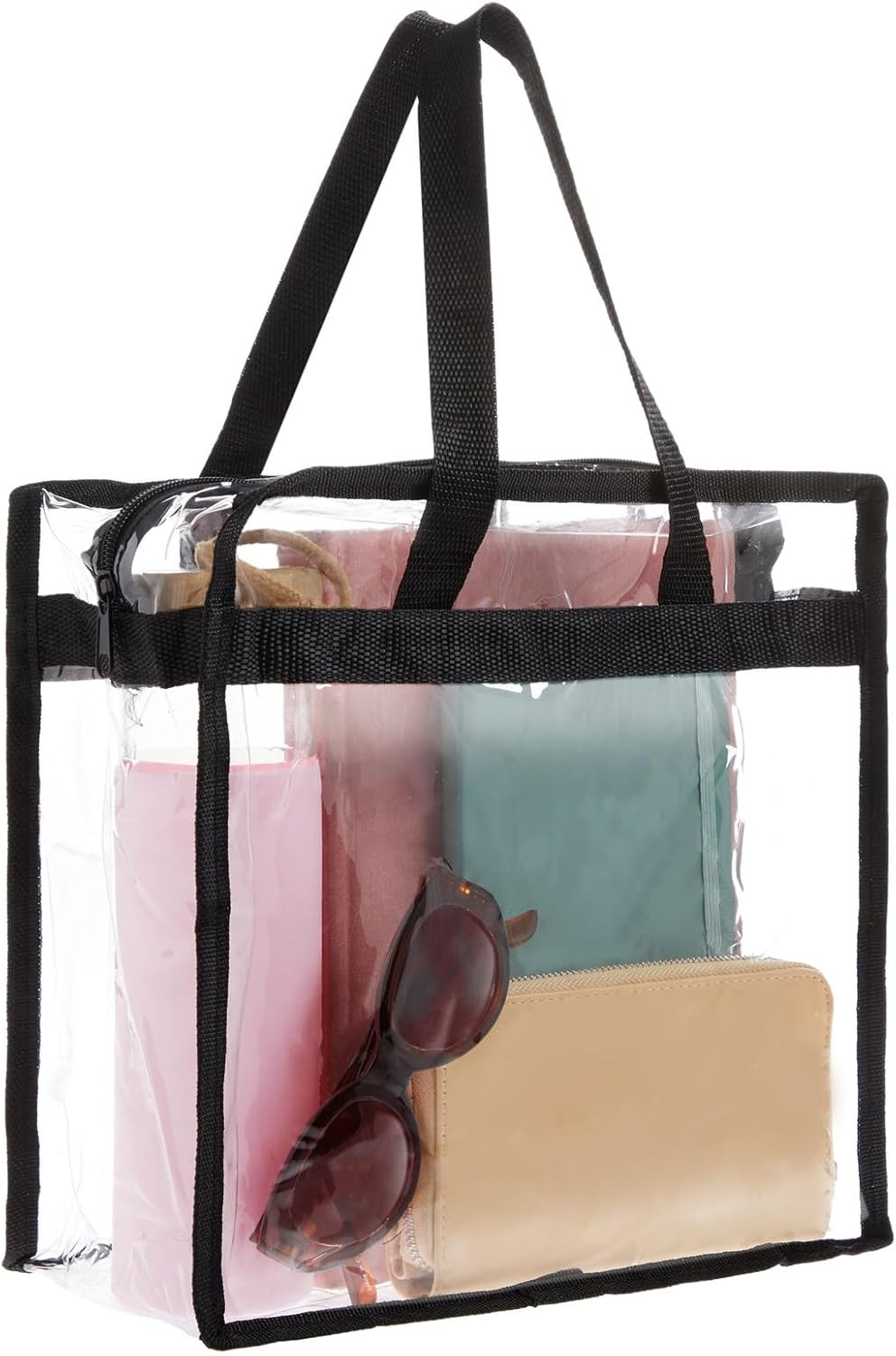 Clear Stadium Approved Bags – 12X6X12 Large Transparent Tote Bags with Zippers a