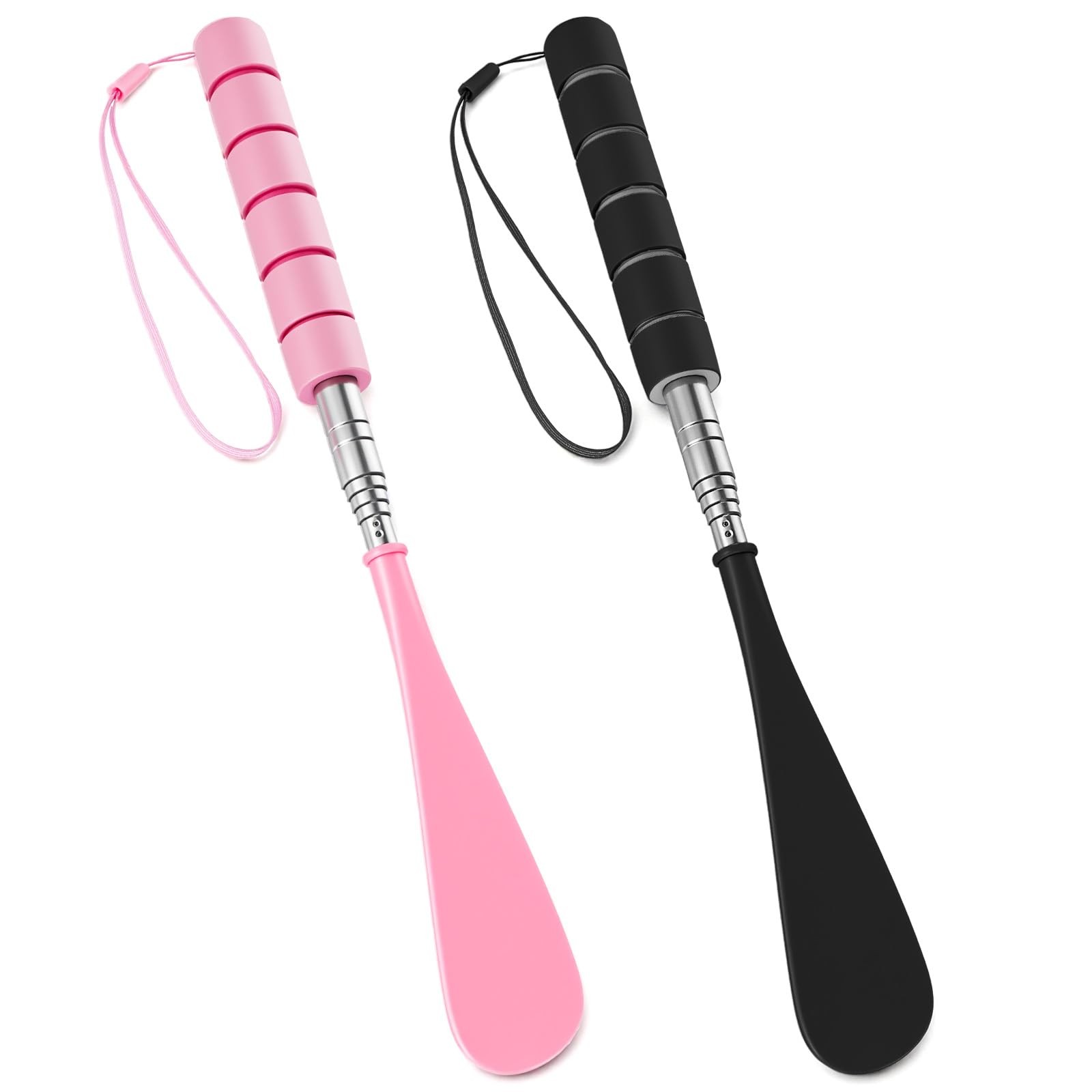 2PCS Retractable Long Handle Shoe Horn, Retractable Stainless Steel Shoehorn …