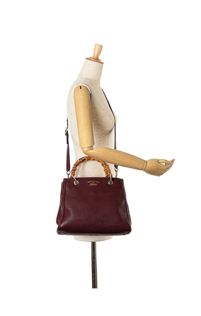 Vintage GUCCI Bamboo 2WAY Bag Gift Present 0611b