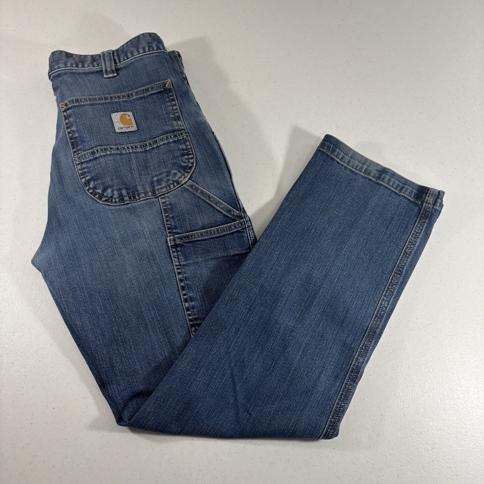 Carhartt Mens Rugged Flex Relaxed Carpenter Jeans 102808-498 32×30 DISTRESSED