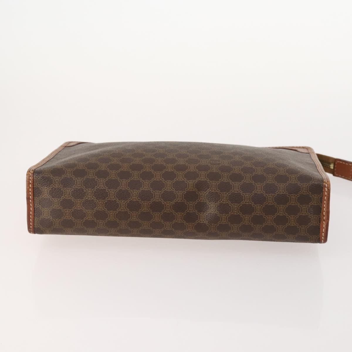 CELINE Macadam Canvas Clutch Bag PVC Leather 3 Set Brown Black beige Auth 173683