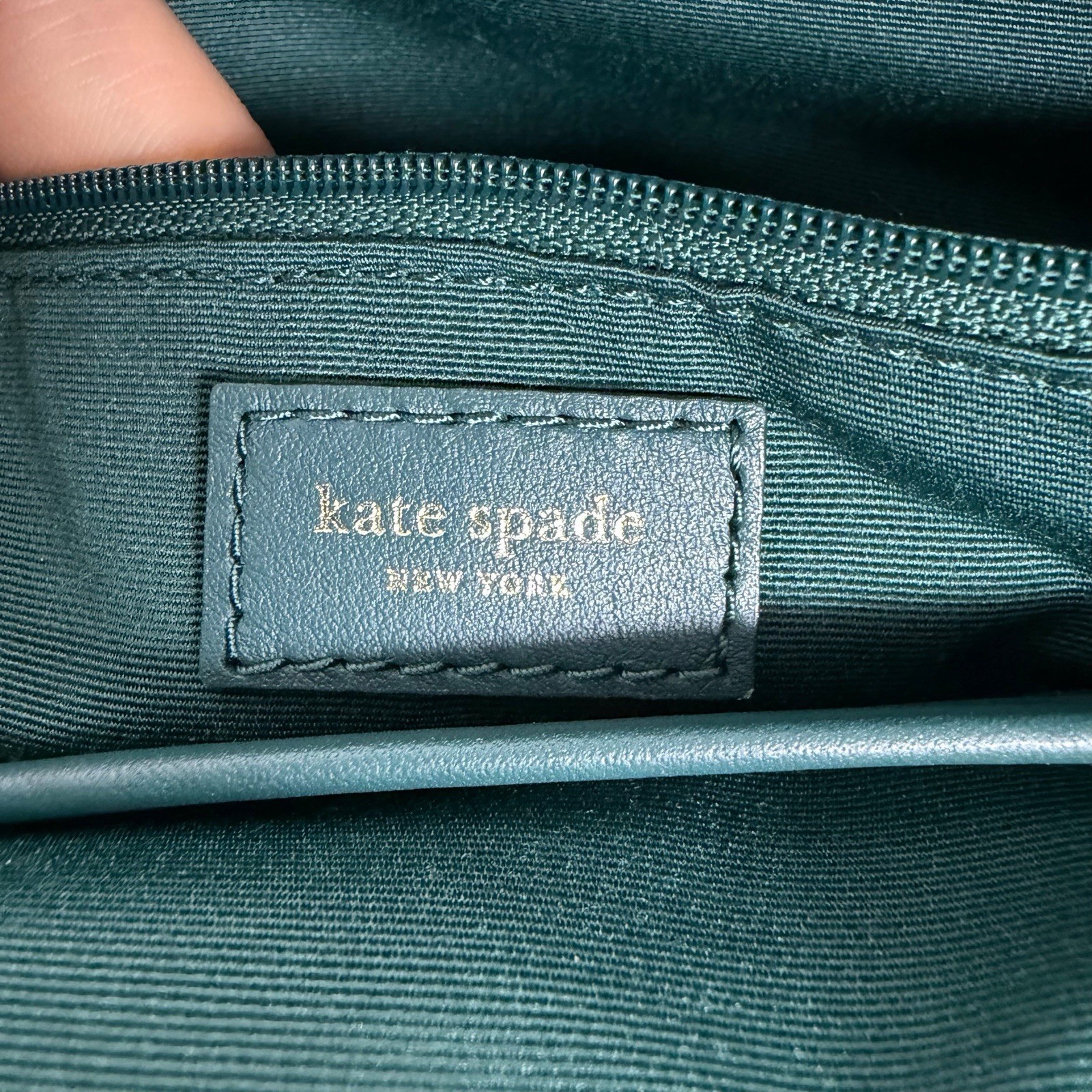 Kate Spade Loop Large Shoulder Bag Pebble Leather Midnight Green Women