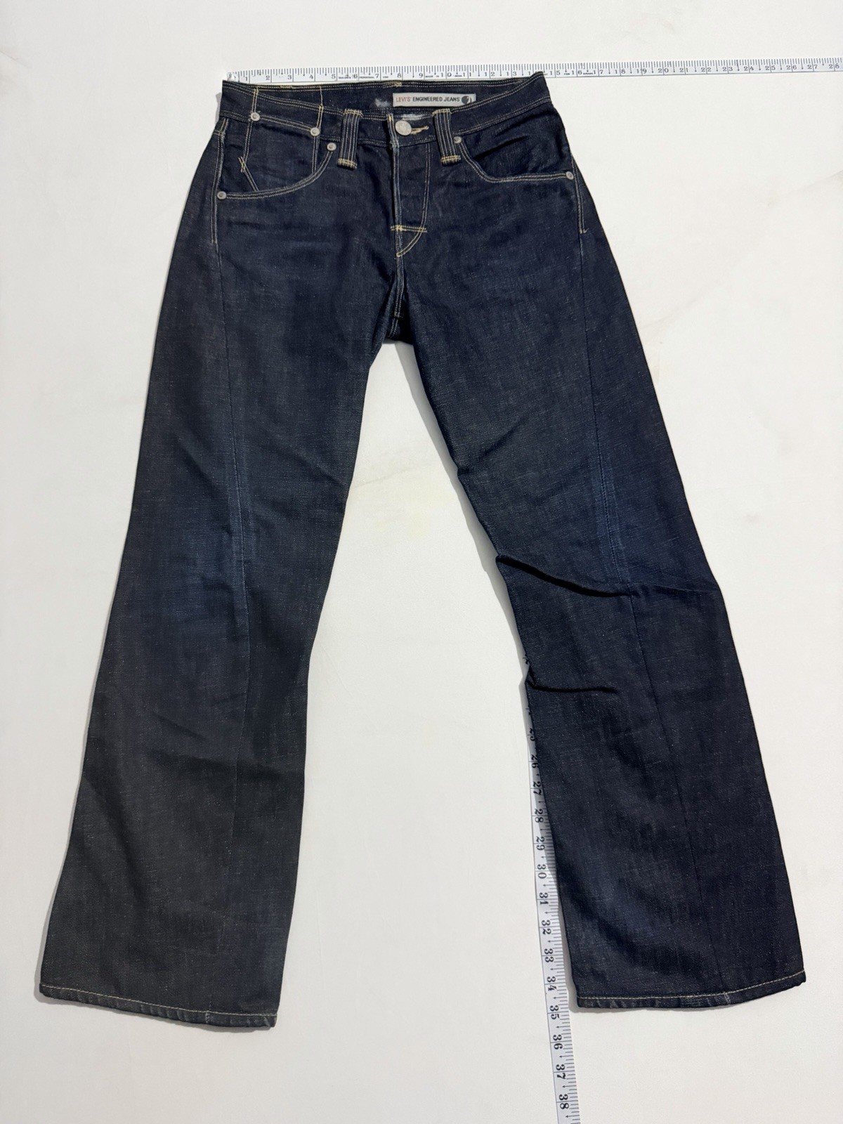 Levis Engineered Jeans Dark Wash Indigo Twisted Leg Denim Pants Mens 28 Vintage