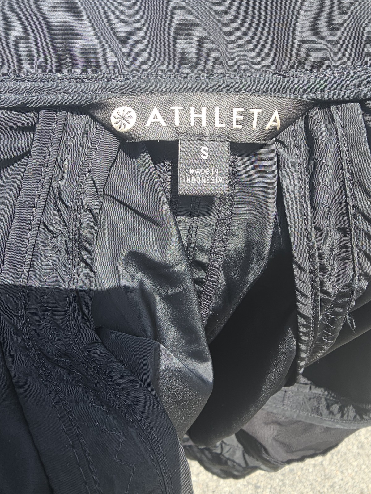 Athleta Windbreaker Raincoat W/Hood Womens Size S Activewear Black