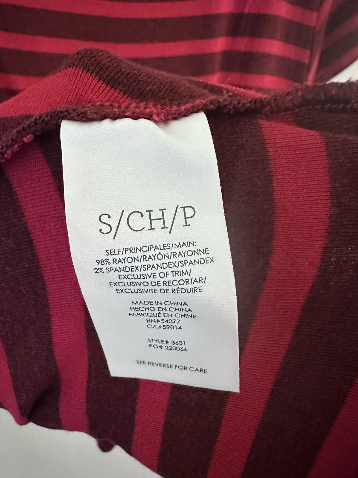 Cabi 3631 Womens Red Stripes Tee Scoop Neck Ruffled Peplum Top Shirt S Small