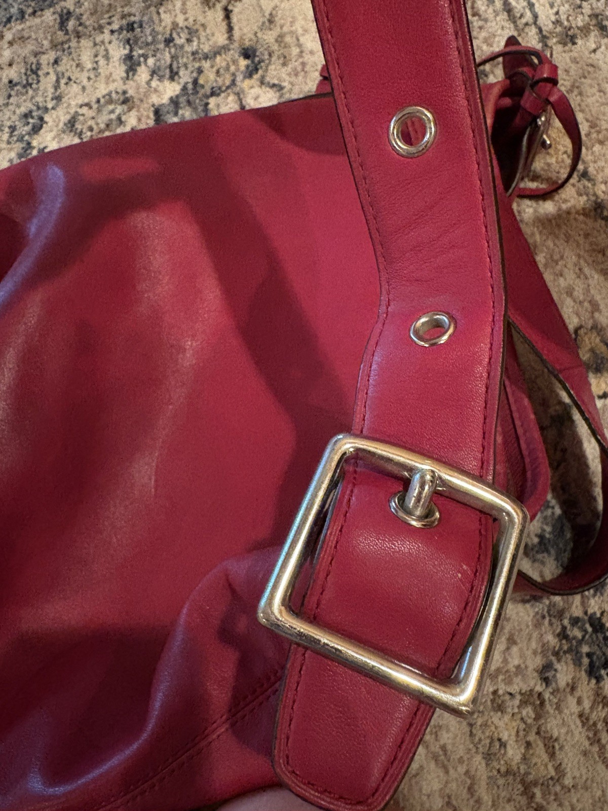 Coach Legacy Duffle 19889 Red Leather Crossbody Shoulder Bag Y2K