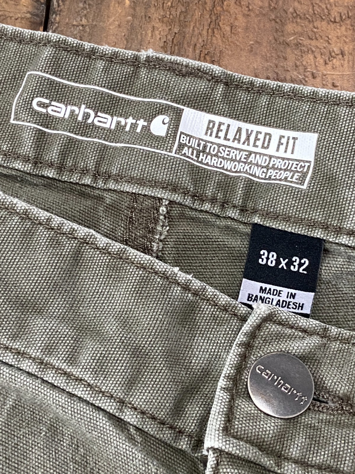 Carhartt 102802 Tarmac Gray Rugged Flex Double Front Pants 38×32 Distressed
