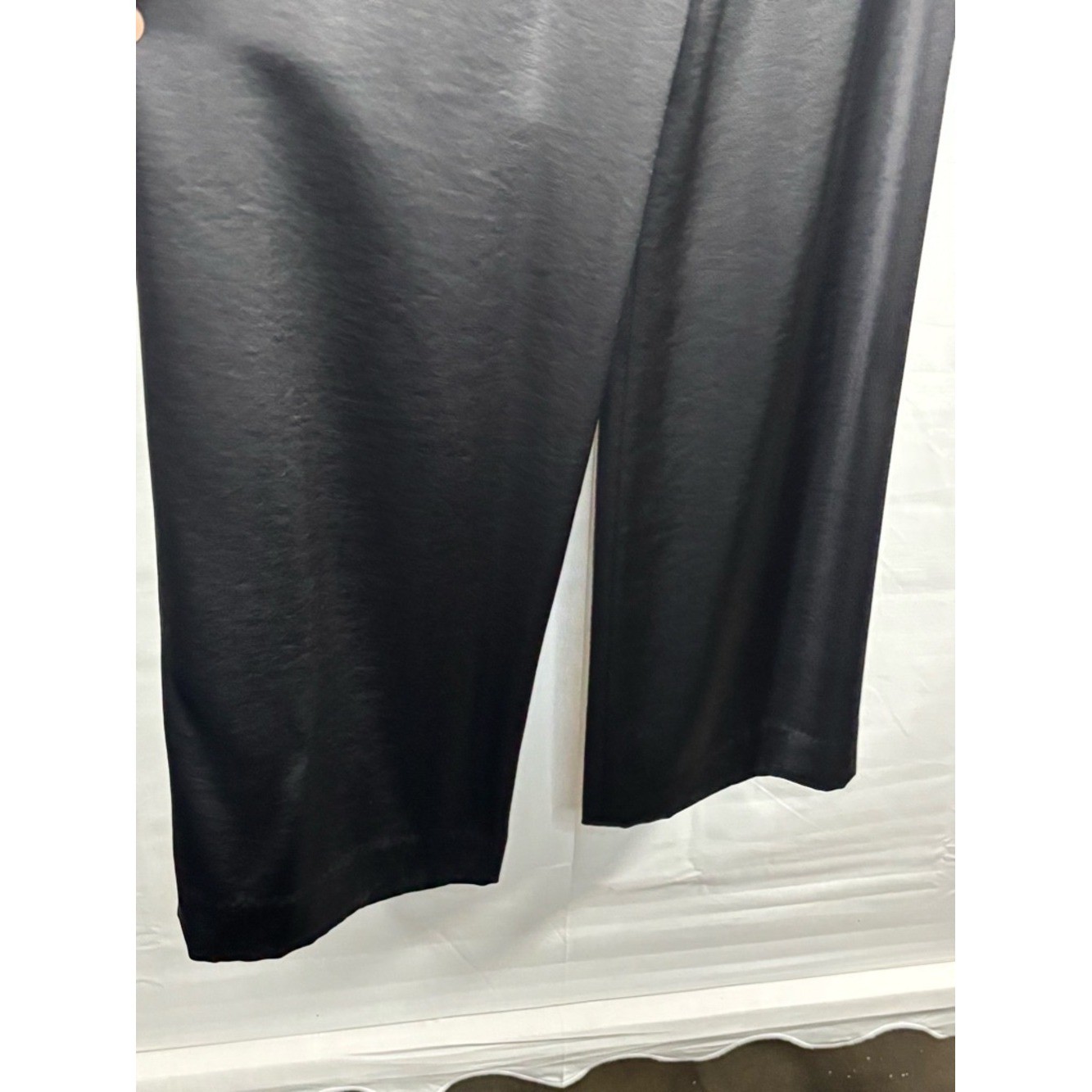 NWT KALLMEYER Madelynn Classic Black Satin Wide Leg Trousers Size 10