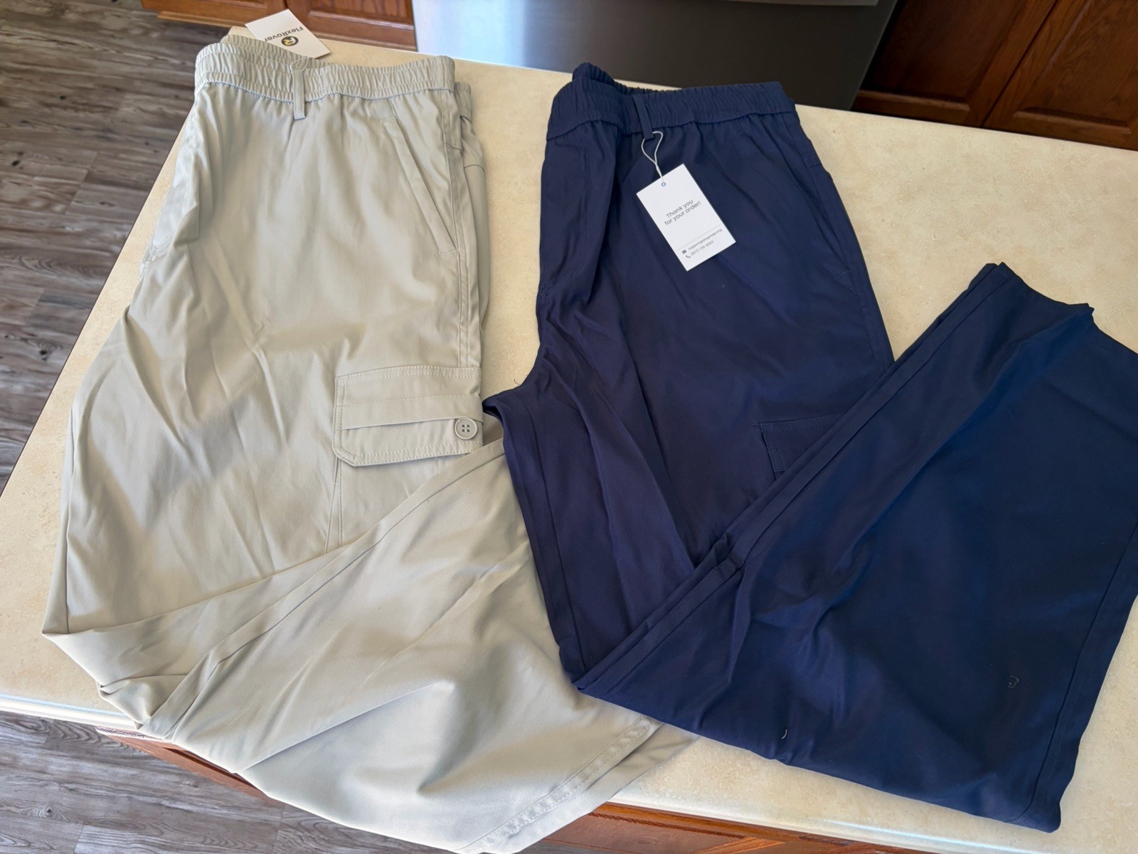 Flex Rover NWT 2 Pairs Men’s 3X x 32 Cargo Pants Khaki And Navy Blue