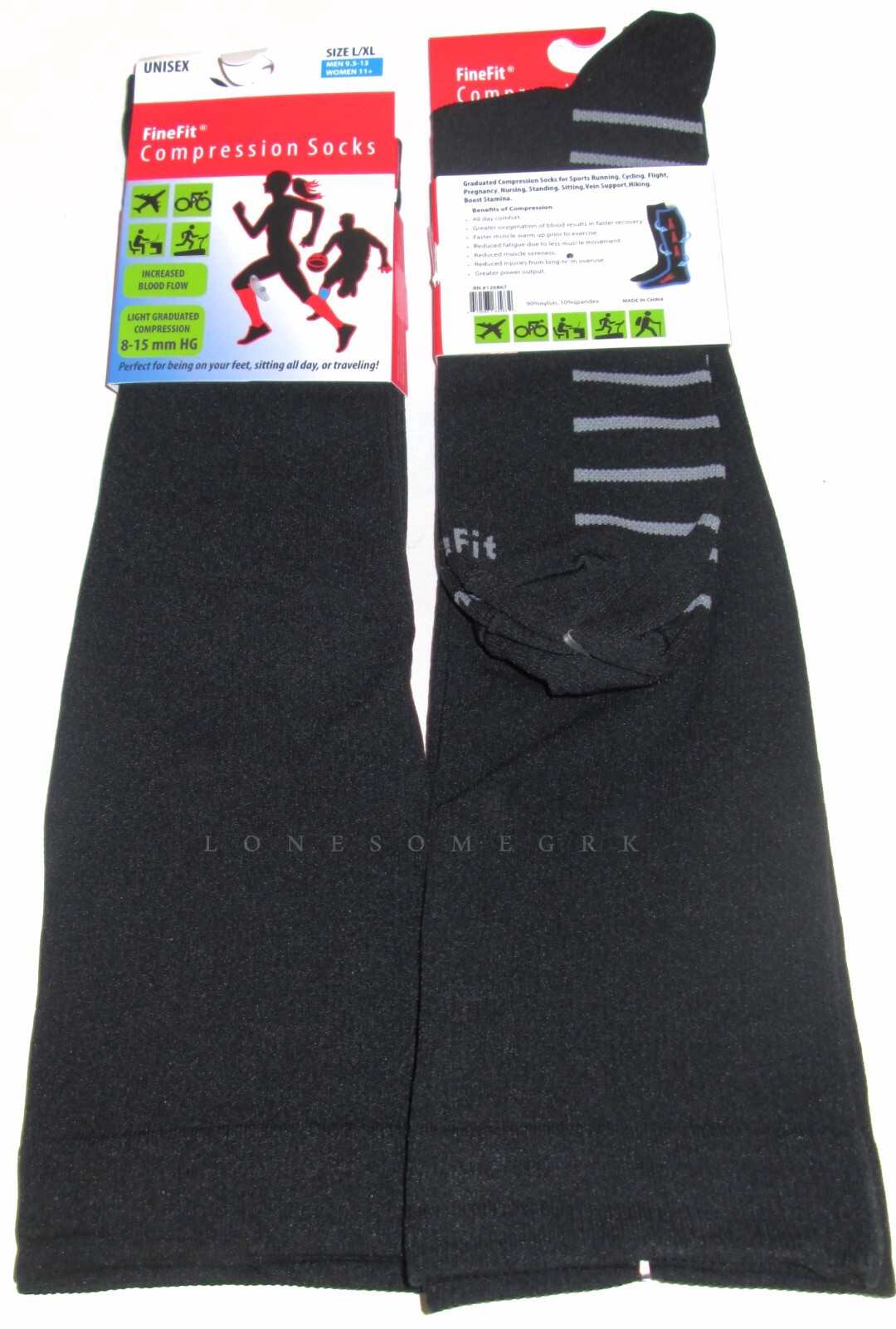Mens Fine Fit Graduated Mild COMPRESSION 8-15 mmHg Over The Calf / Knee Socks