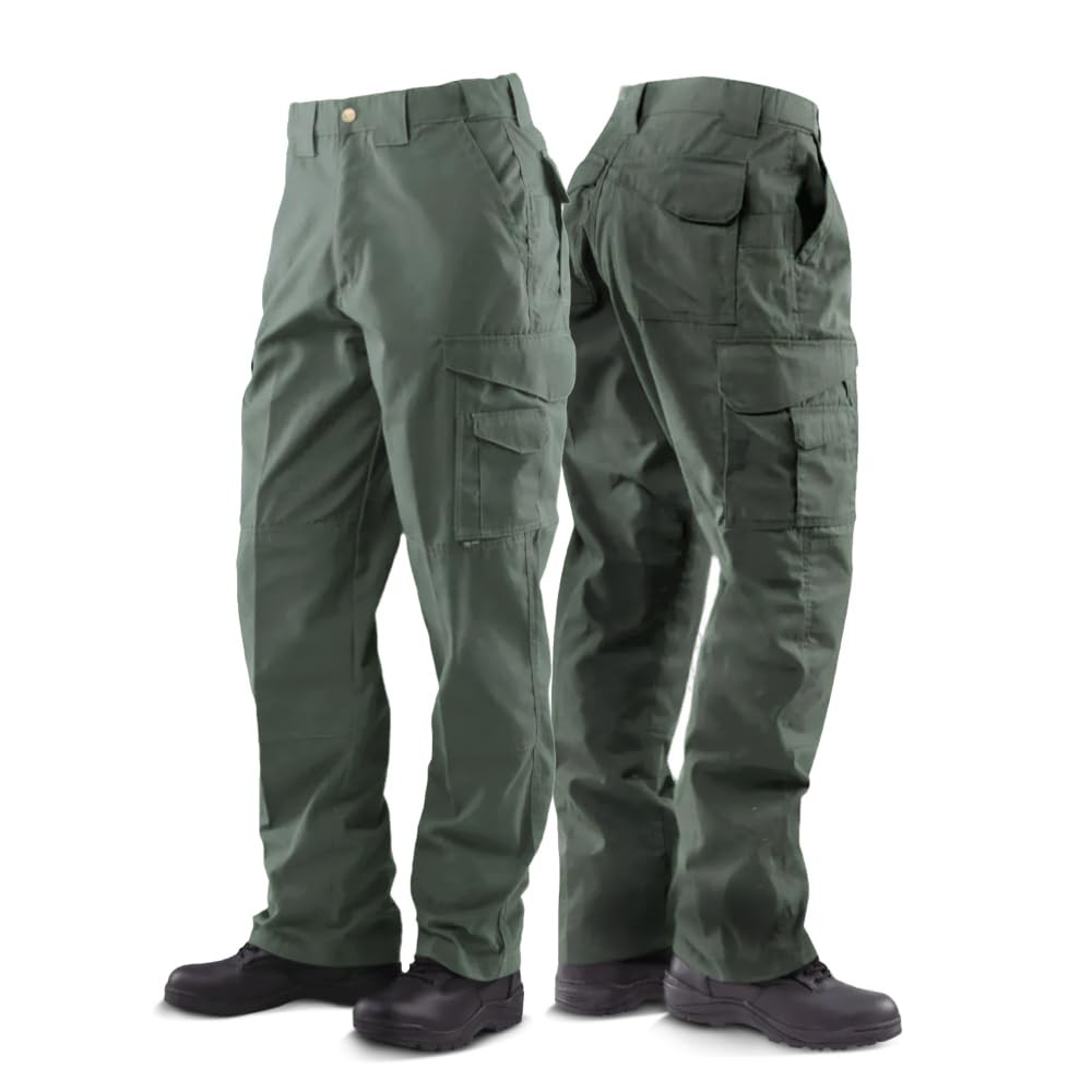 Tru-Spec 24-7 Tactical Pants for Men , Water-Resistant Olive Drab – 30W x 34L