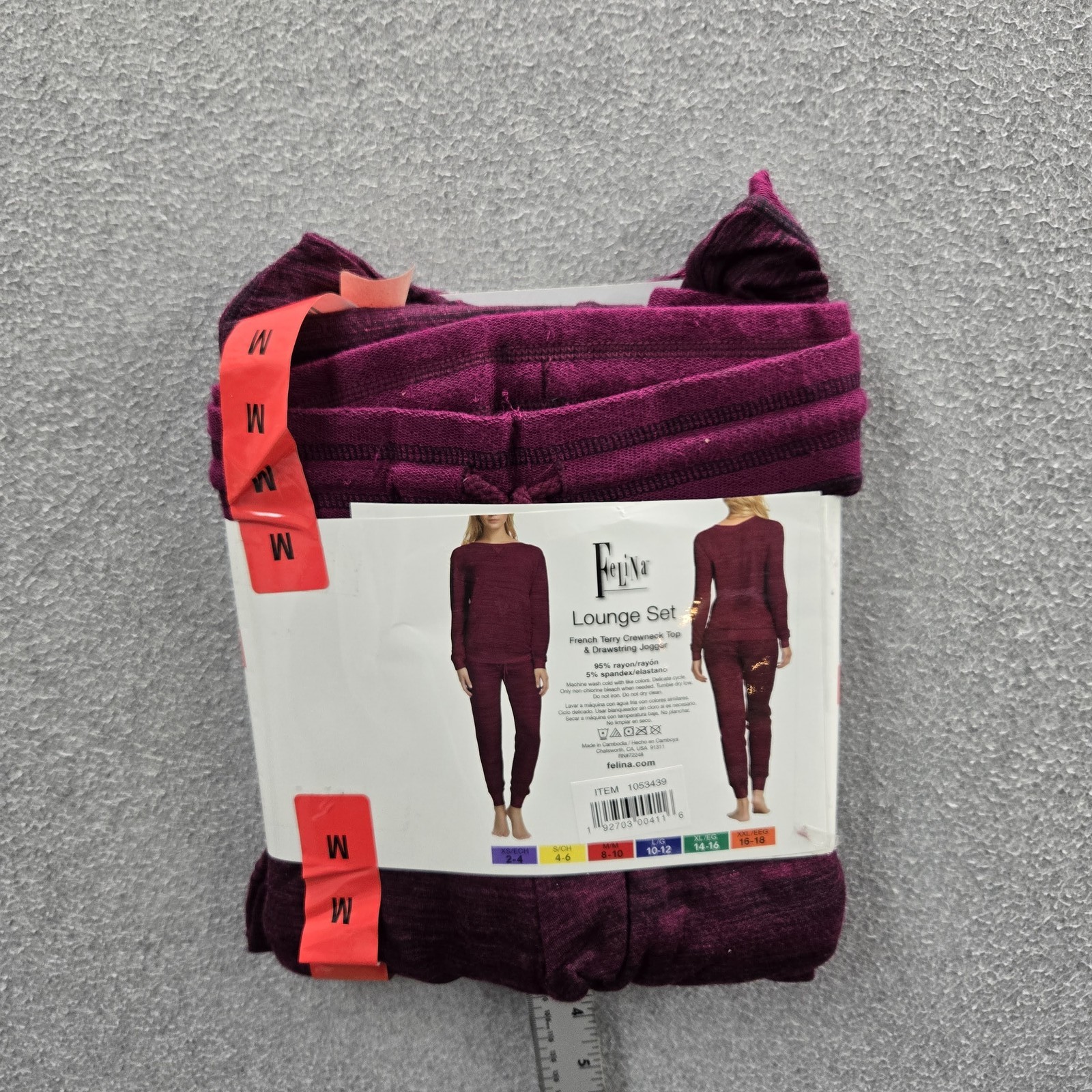 Felina Women Sleepwear M Purple Sweatpants Lounge Set Jogger Long Sleeve NWT