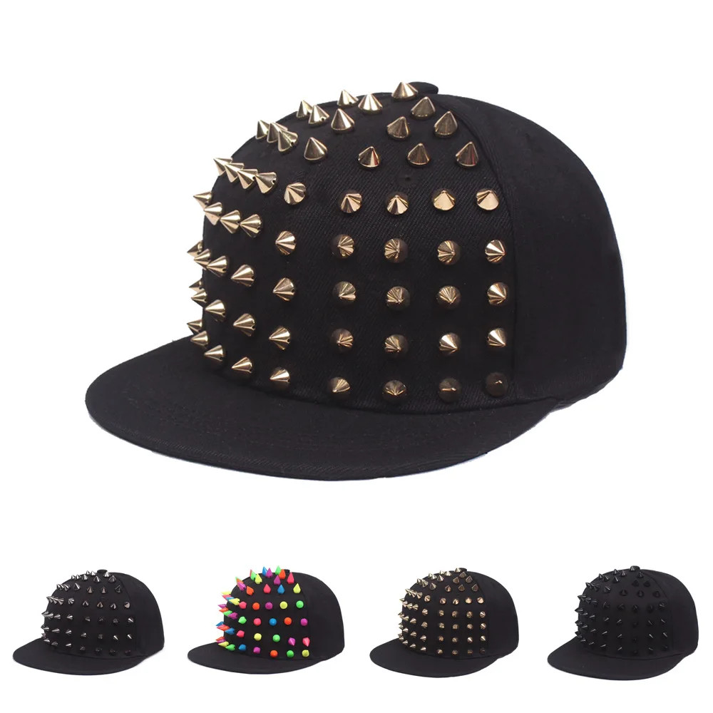 Unisex Rivet Stud Punk Baseball Cap Hip Hop Style Hat
