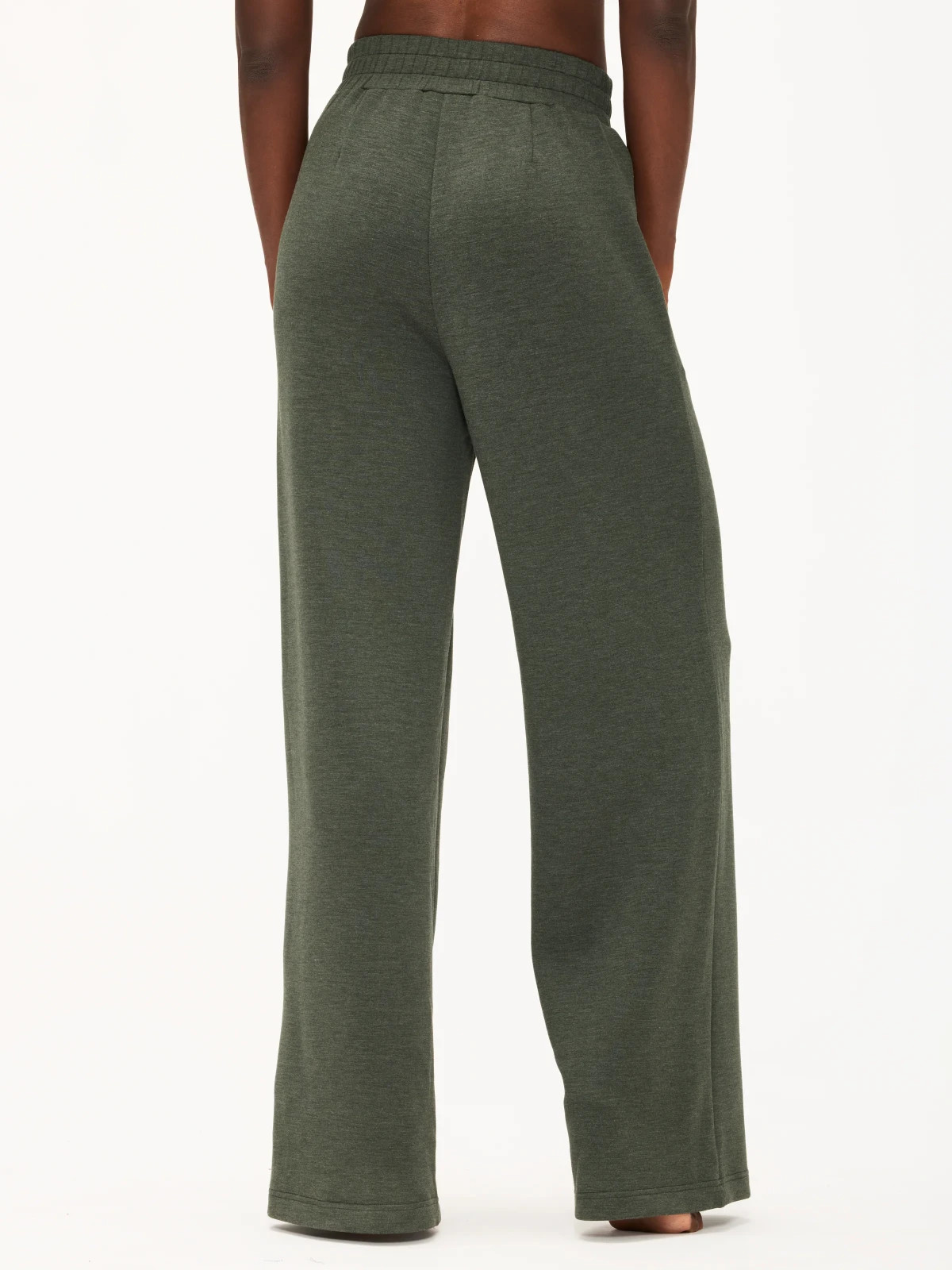 Varley The Extra Wide Leg 29.5 Inch Pants ANTHROPOLOGIE M Olive Marl NWT