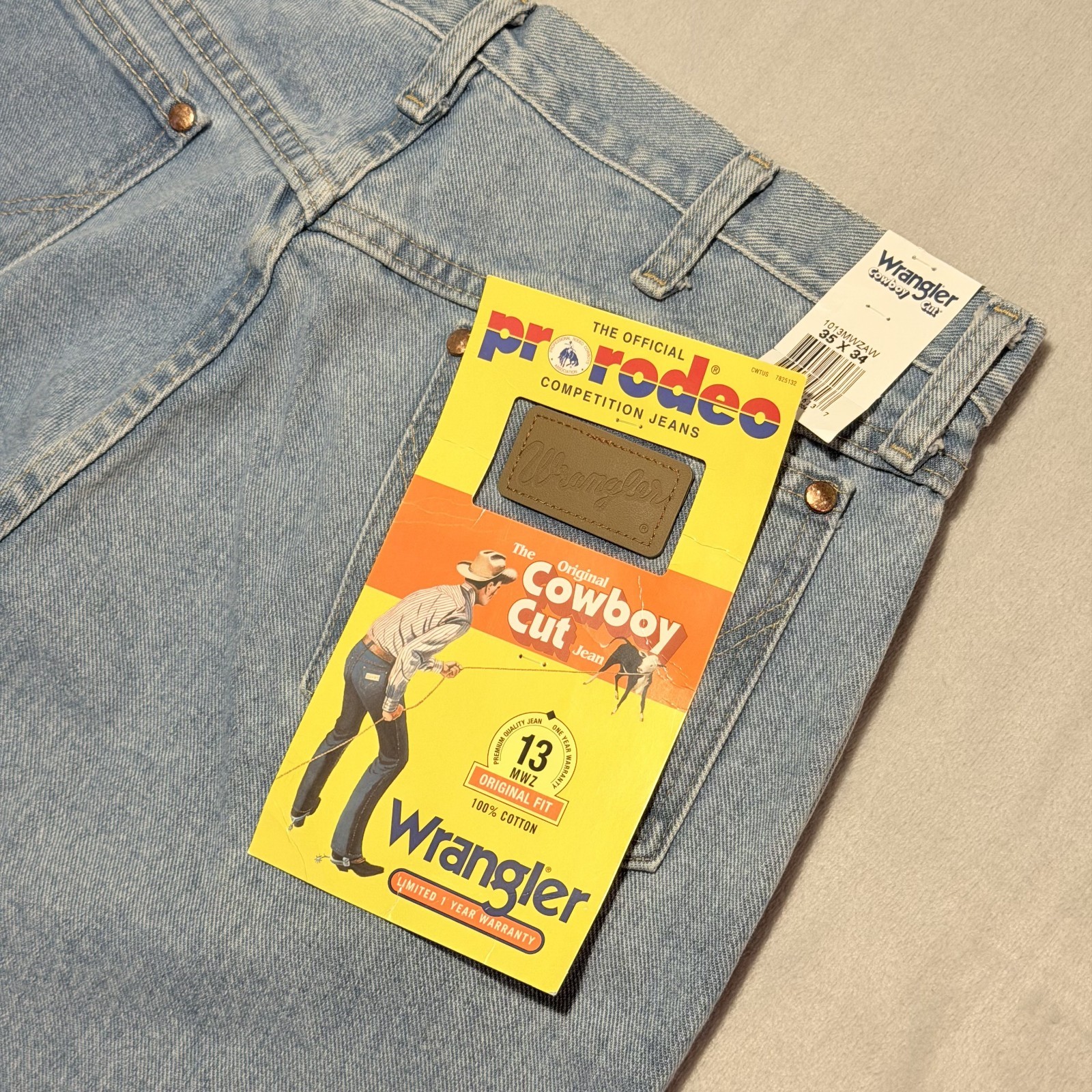 Wrangler Cowboy Cut Jeans Men’s 35×34 ProRodeo Original Fit Light Wash NWT