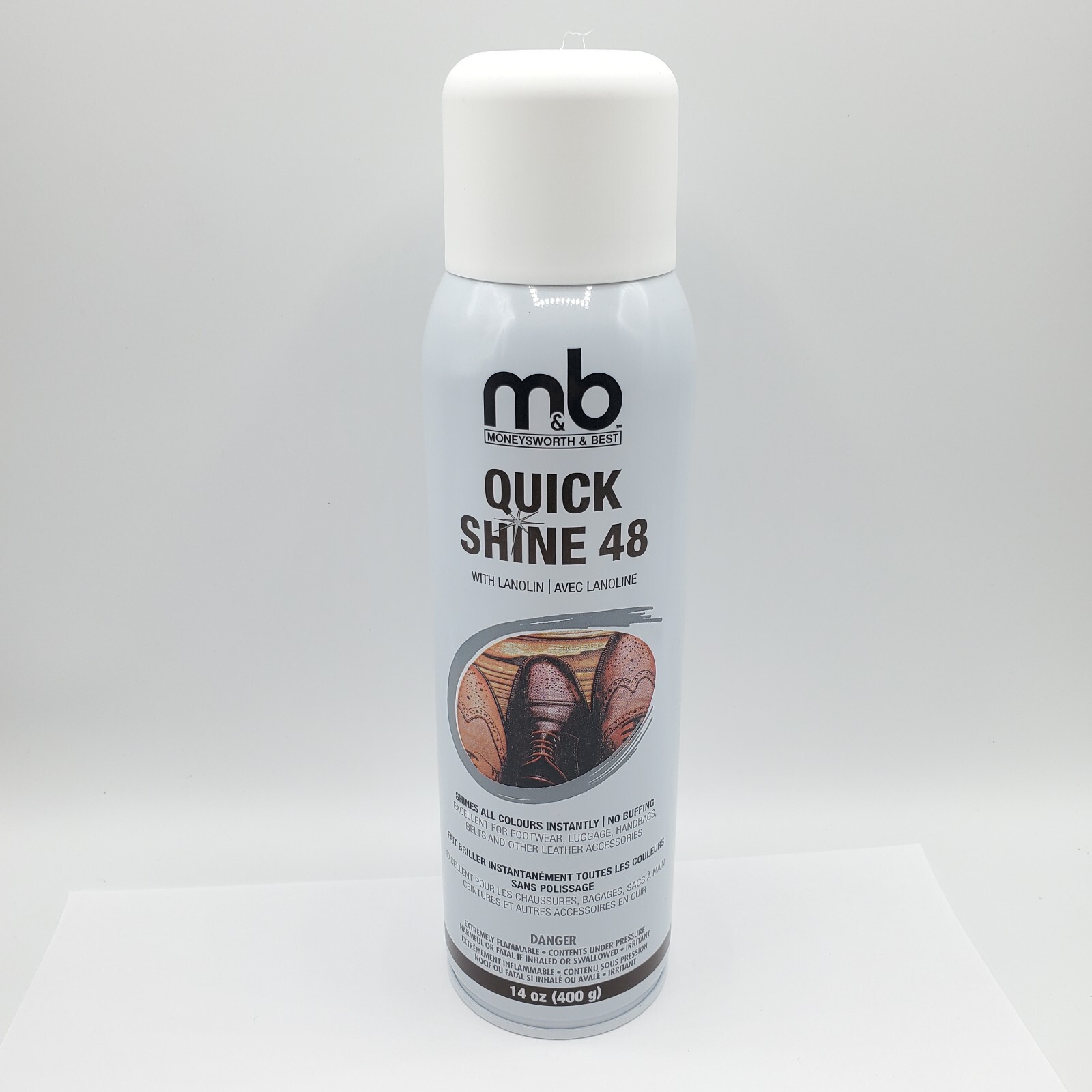Moneysworth & Best Quick Shine 48 Shoe Boot Spray With Lanolin 14 oz 400 g Shoes