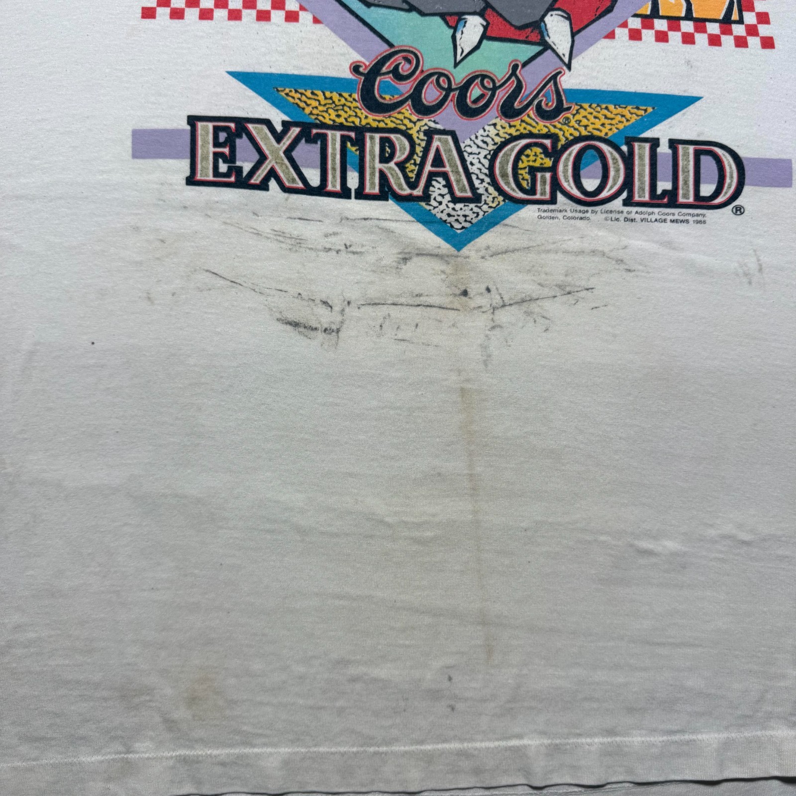 Vintage 1988 Coors Extra Gold Beer Bulldog Full Tilt Taste Promo T-Shirt – XL