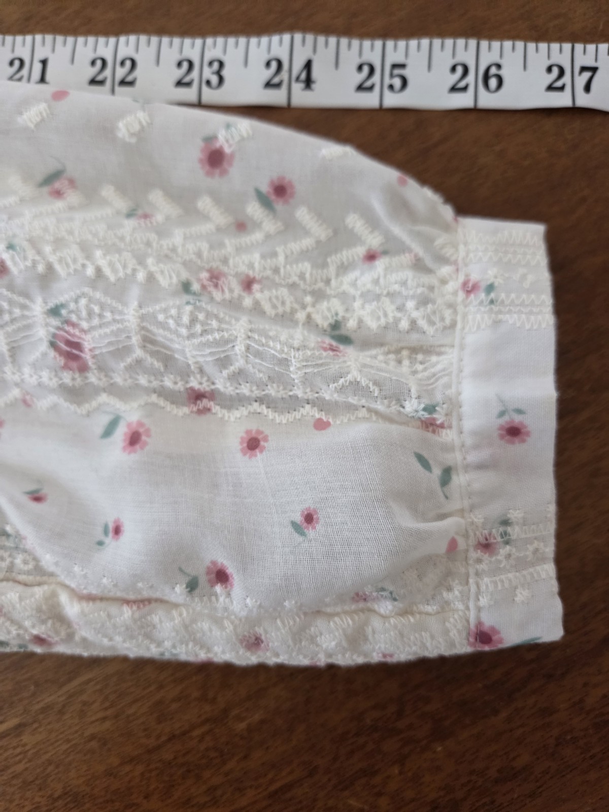 Peasant Button Up Embroidered Lace Top Women’s M Romantic Cottagecore Sheer