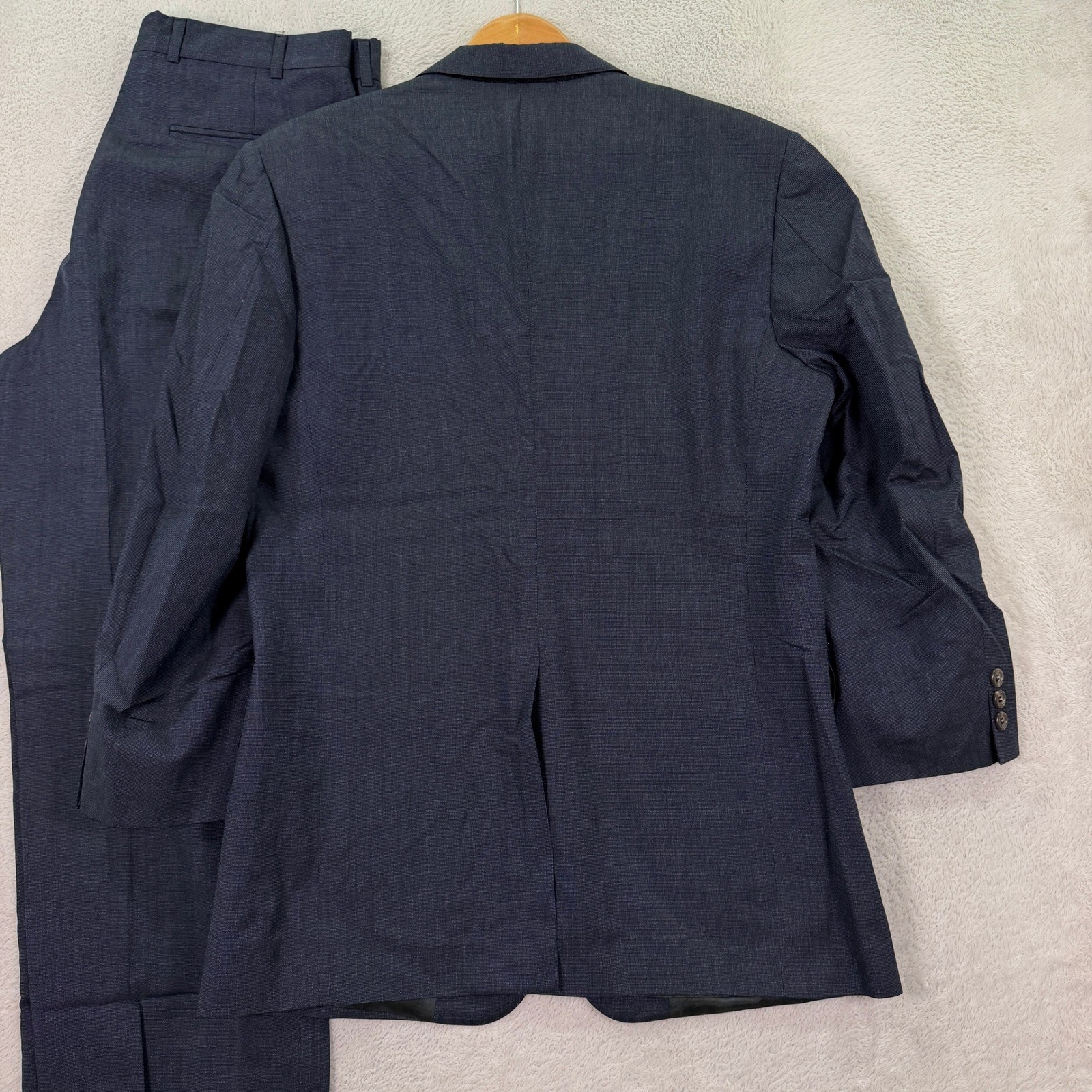 Brooks Brothers Mens 40S Short Slim Fit Suit Navy Scottish Shetland Wool 32×29