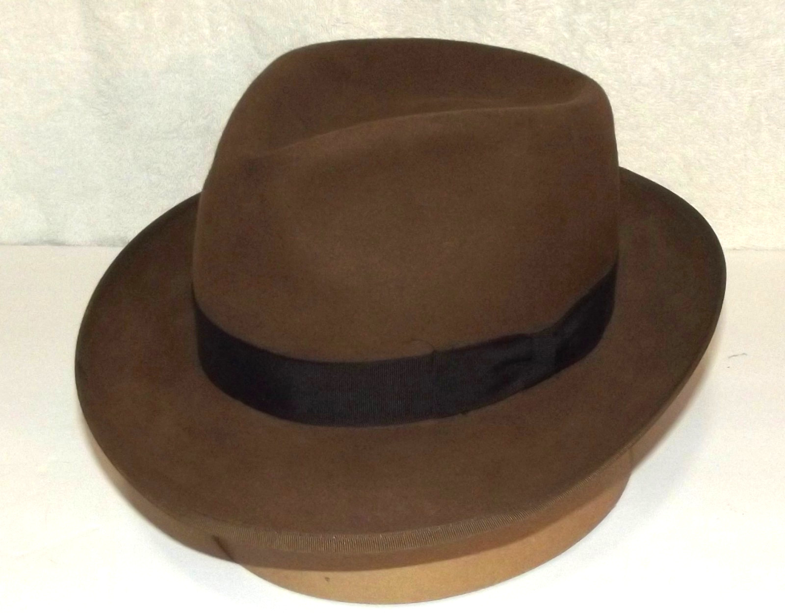 Vint Resistol Saddle Brown Explorer Fedora Style Hat -Size 7 AS IS -See Details