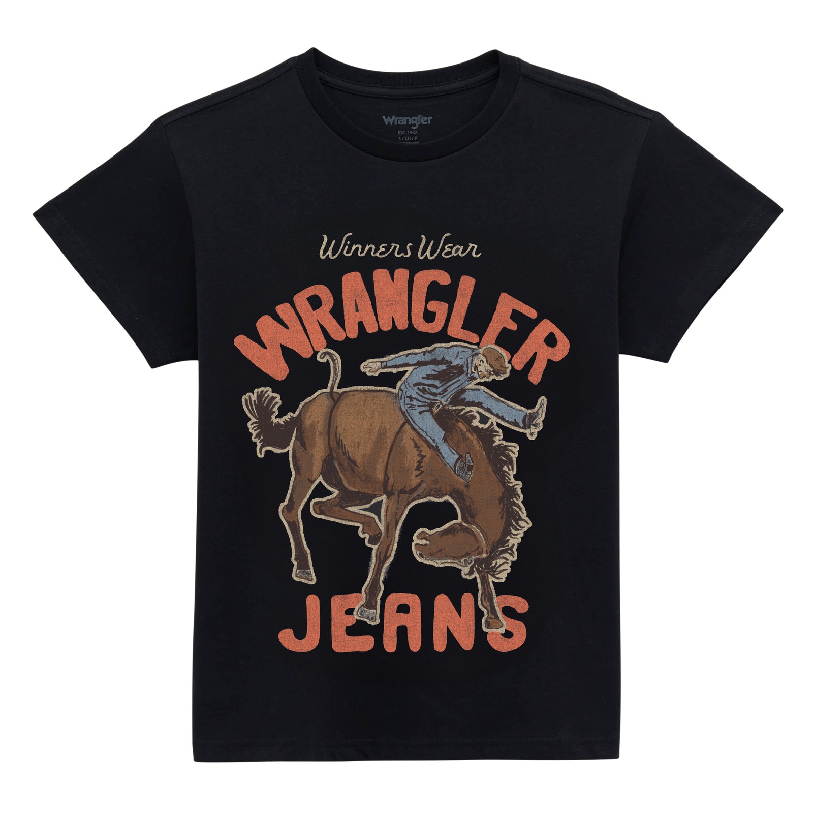Wrangler Ladies Retro Graphic Black T-Shirt 112379665