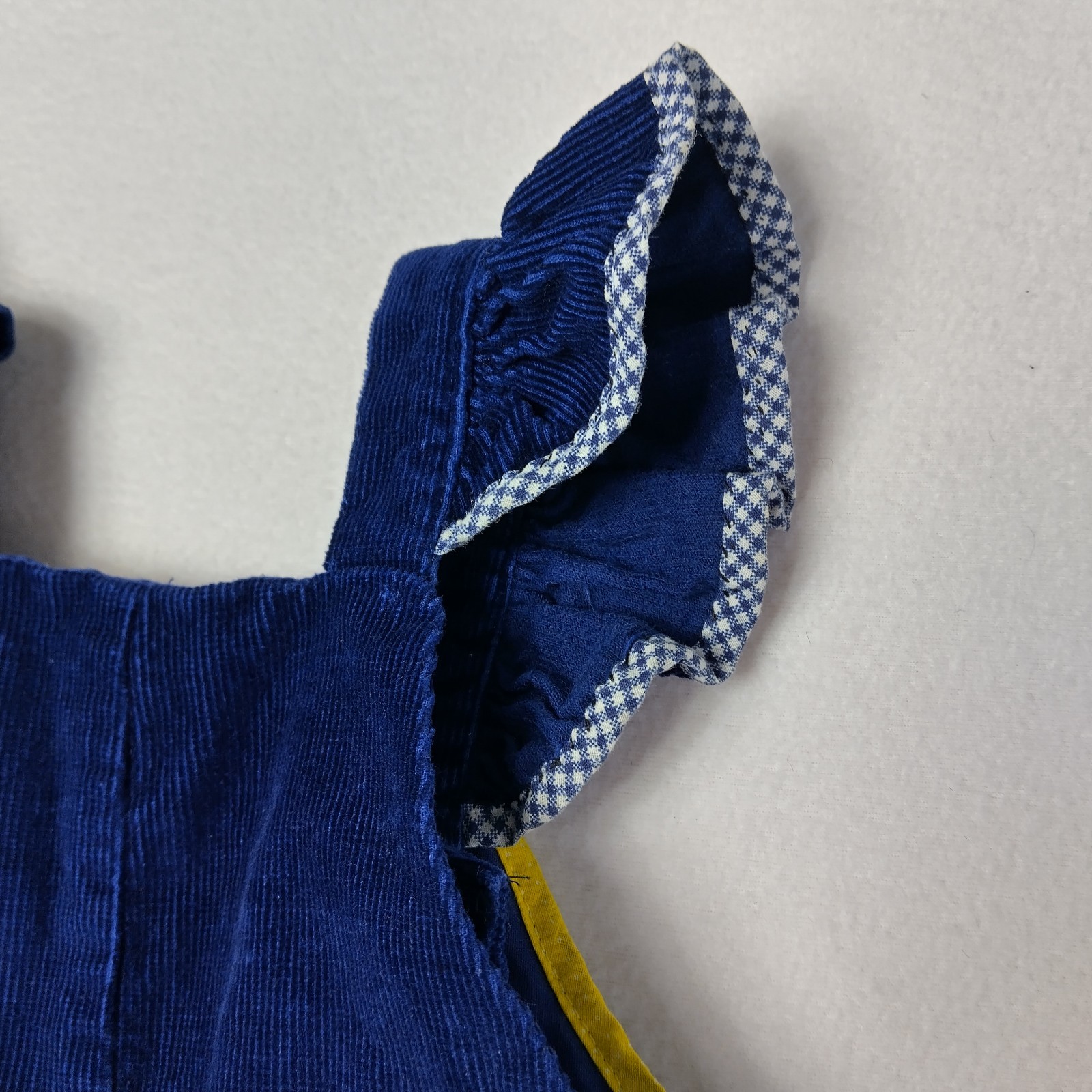 Vintage Overalls Blue Corduroy -12 Months- Snap Legs Farm Animals
