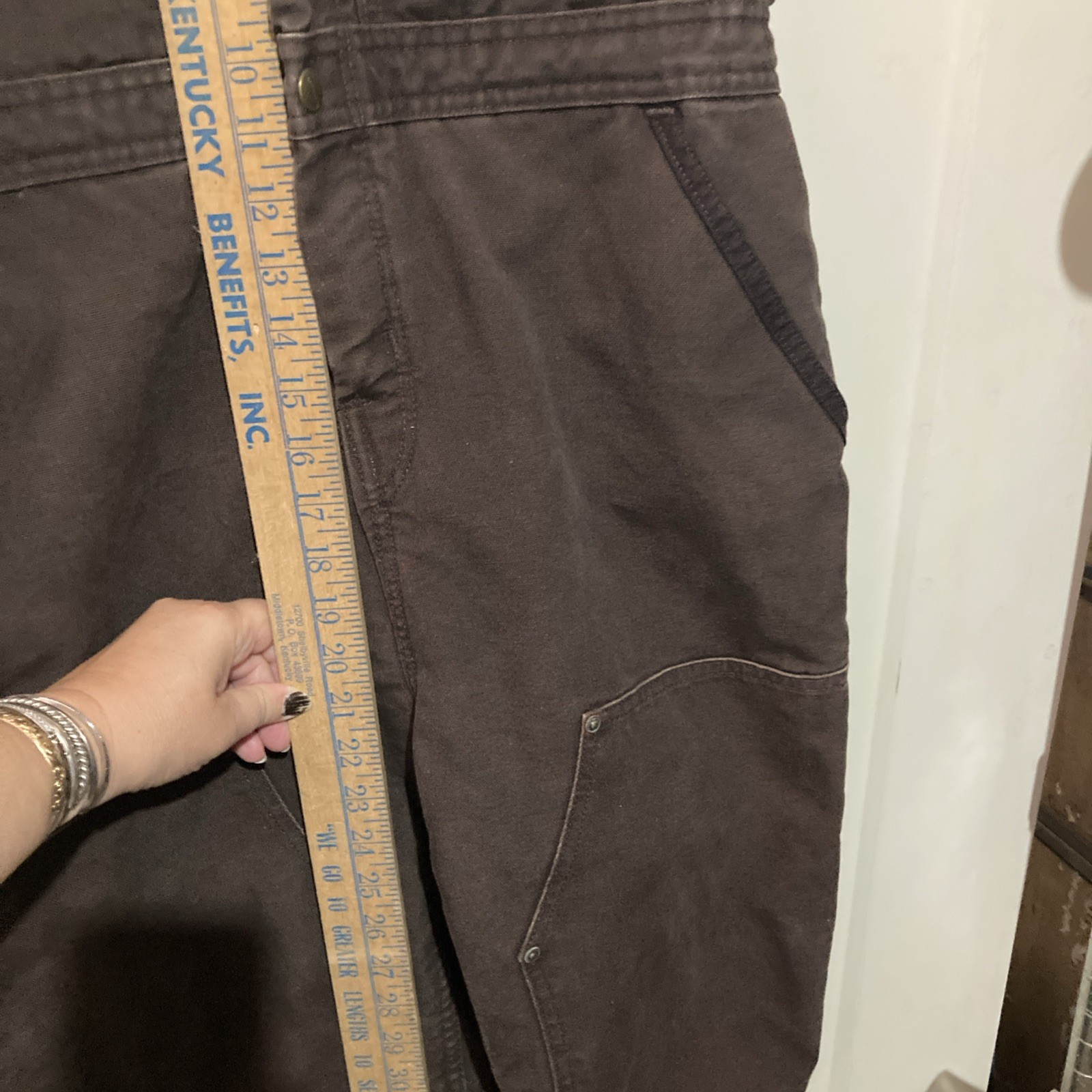 Carhartt Double Knee Lined Insulated Duck Bib Overall Womens- Short M 8/10 Brown