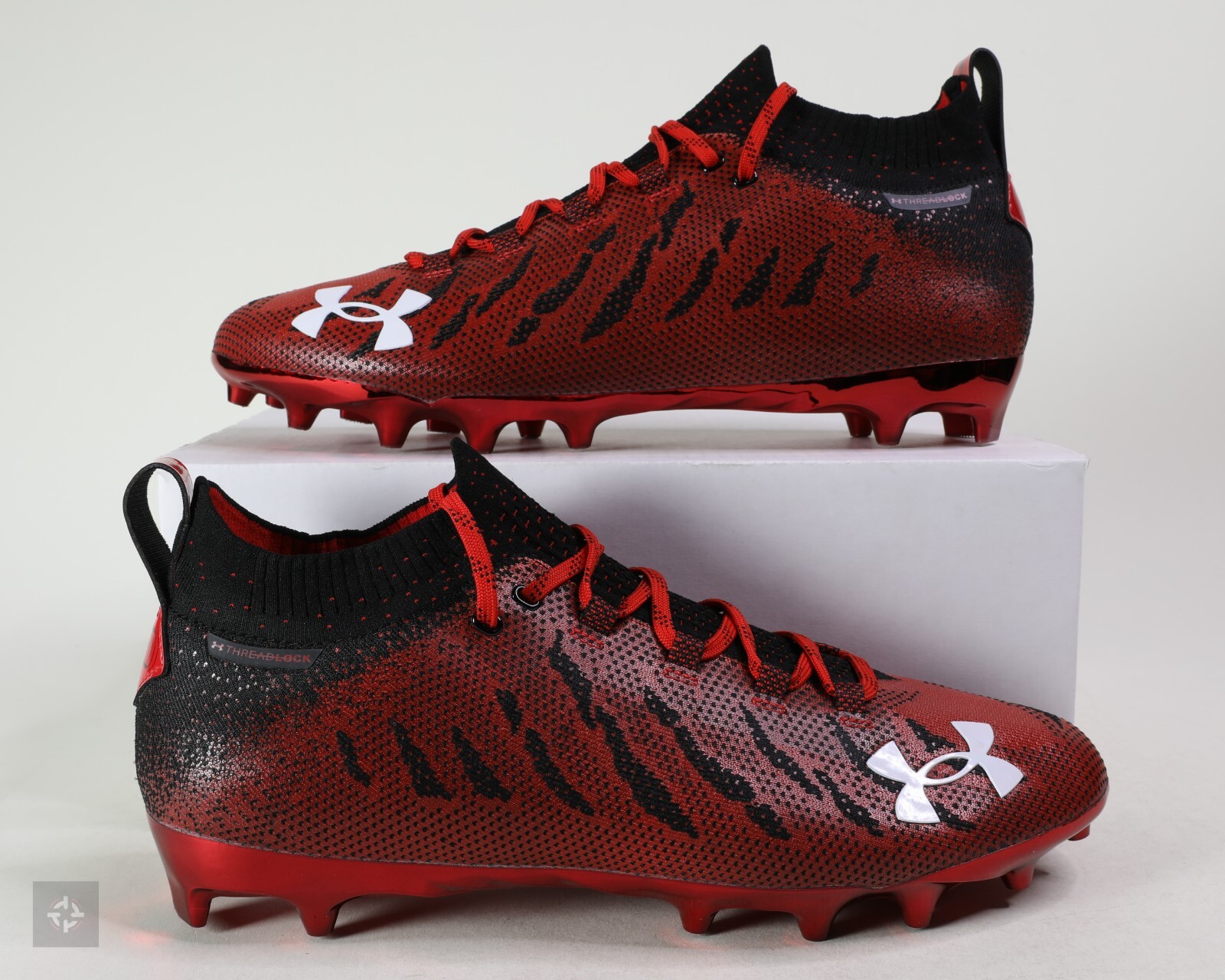 Under Armour Spotlight Lux MC Black Red Football Cleats Size 13 (3023959-007)