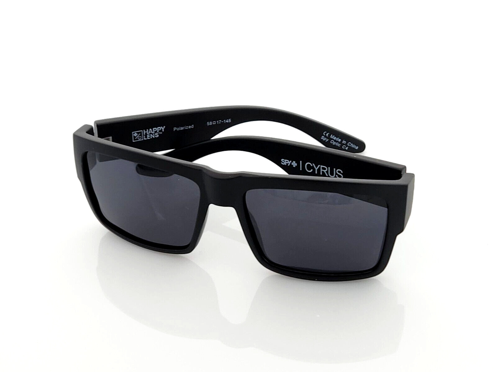 Spy+Optic Cyrus Polarized Sunglasses Matte Black Dark Smoke Lens NEW B-Stock