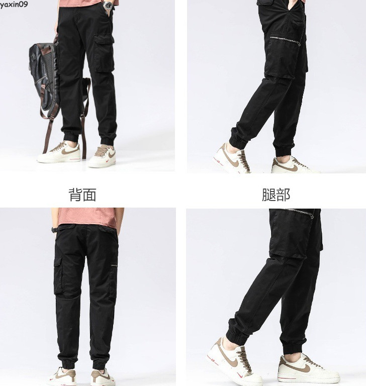 Mens Cargo Jogger Pants Slim Fit Pockets Cotton Pants Long tapered Trousers Gift