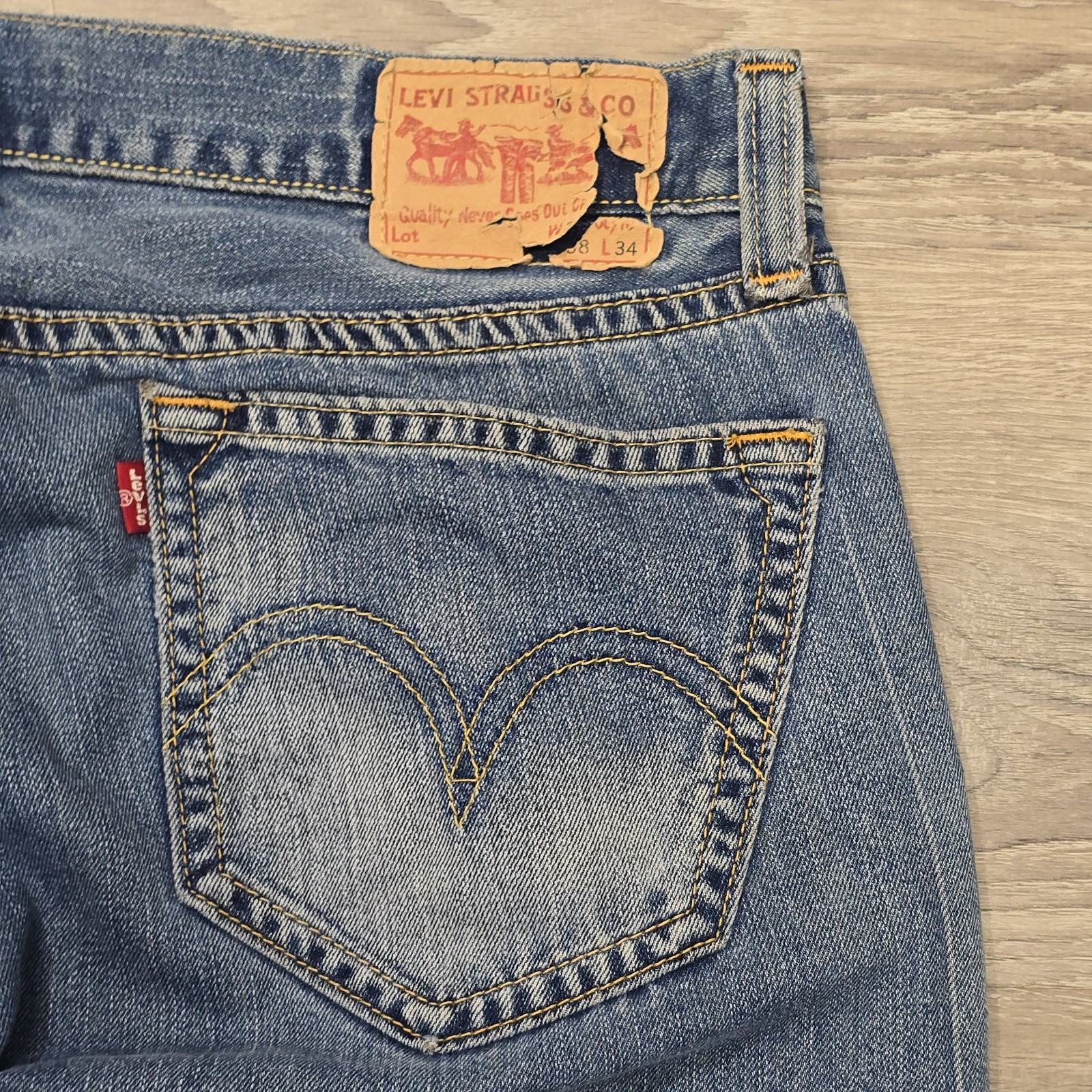 Vintage Levis Type 1 Jeans Loose Fit Blue Denim Red Tab 38×34 Quality Never Goes