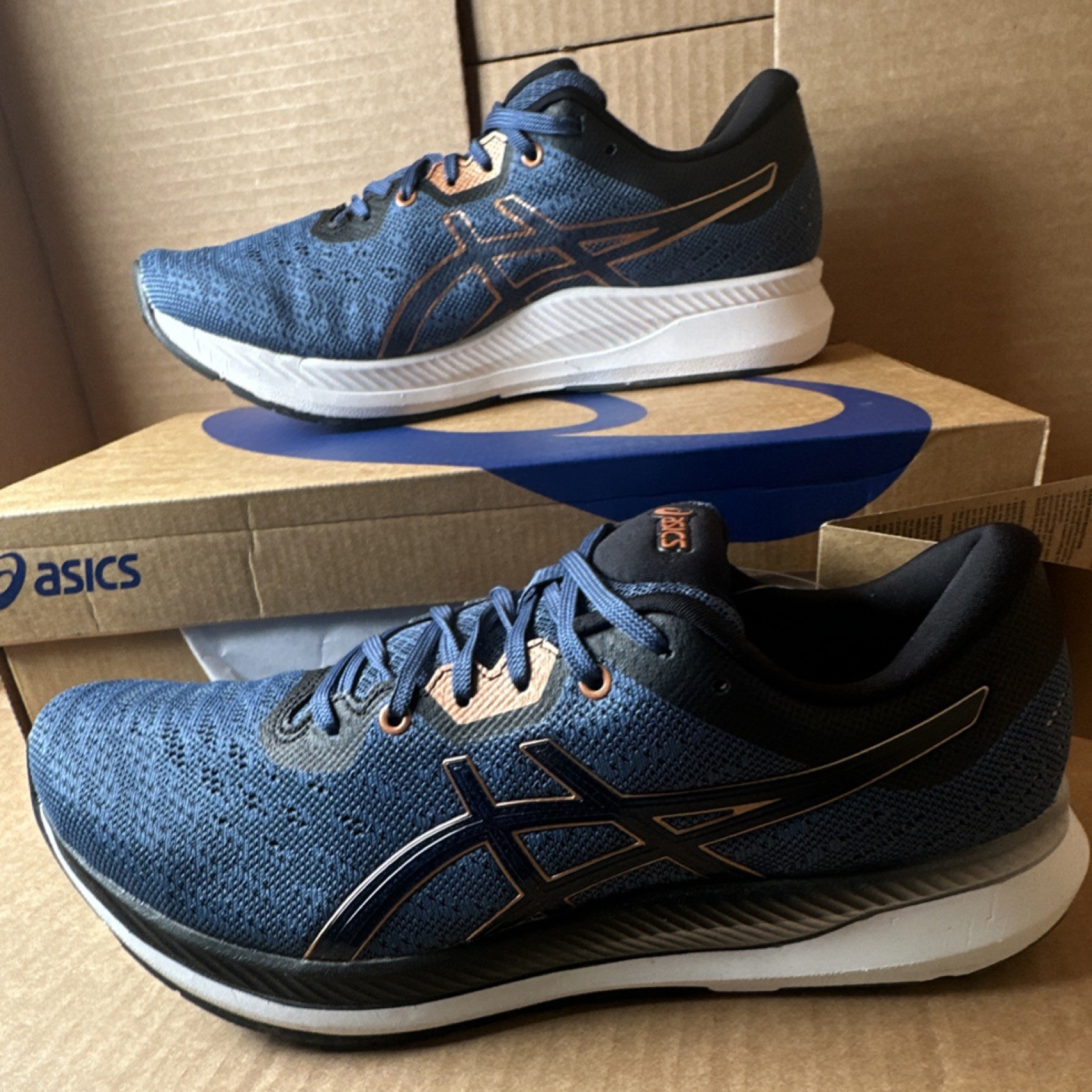 ASICS Ezeride Men’s Low Top Lace-Up Running Sneakers Blue/Bronze 1011B788-400 s9