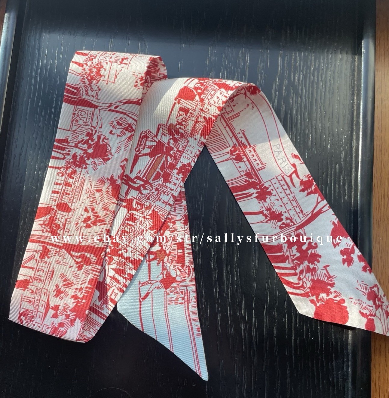 Quality 18 Momme Twill Silk Scarf Ribbon Street Print Necktie Headband 33″*2″