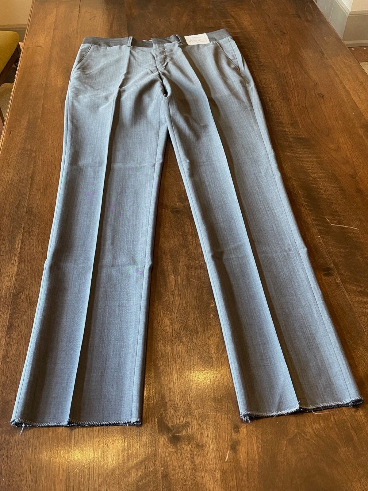 NEW HABERDASH Chicago Men’s Barberis 100% Italian Wool Pants 33W Unhemmed NWT