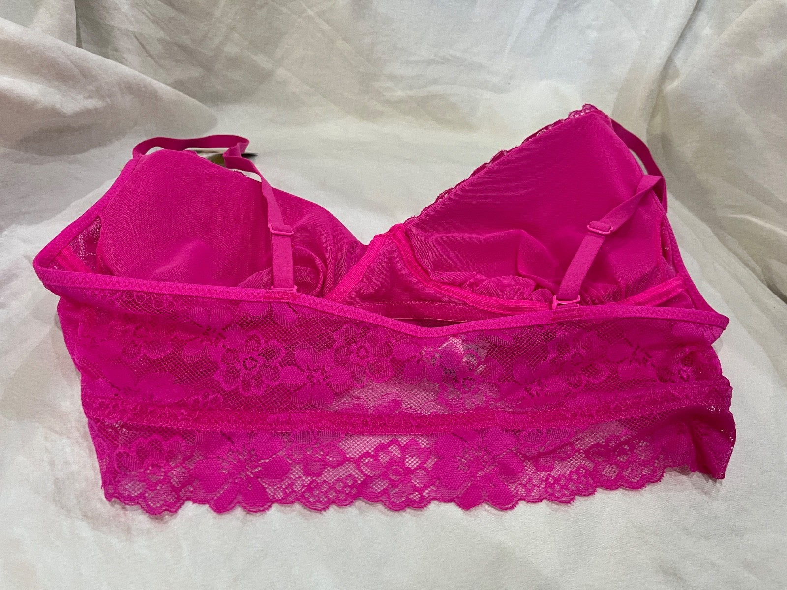 No Boundaries Bra Lace Bralette Wirefree Removable Pads Junior Women Pink New