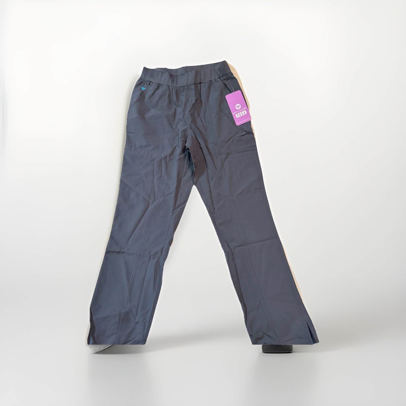Med Couture Yoga Quick Dry Stretch Women’s Scrub Pants -Small (tall)- Pewter